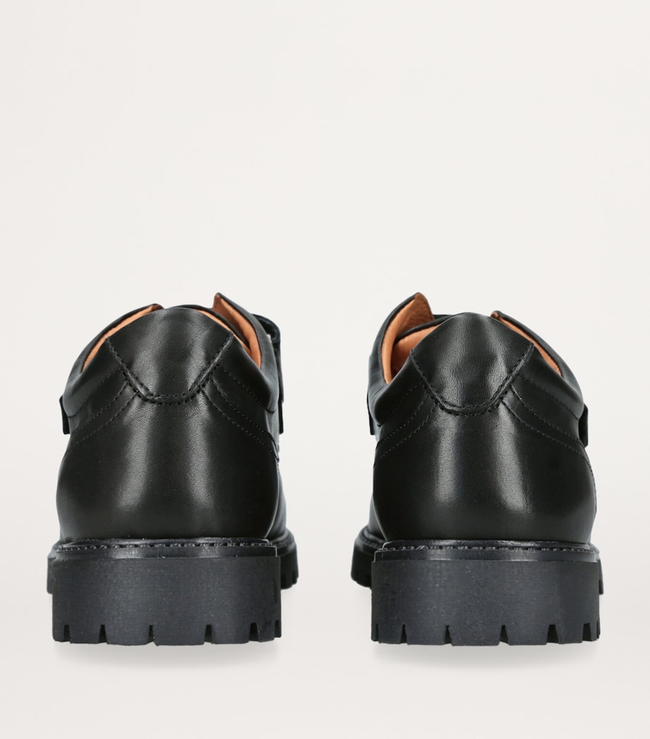 papouelli Leather Harry School Shoes Black Image 2