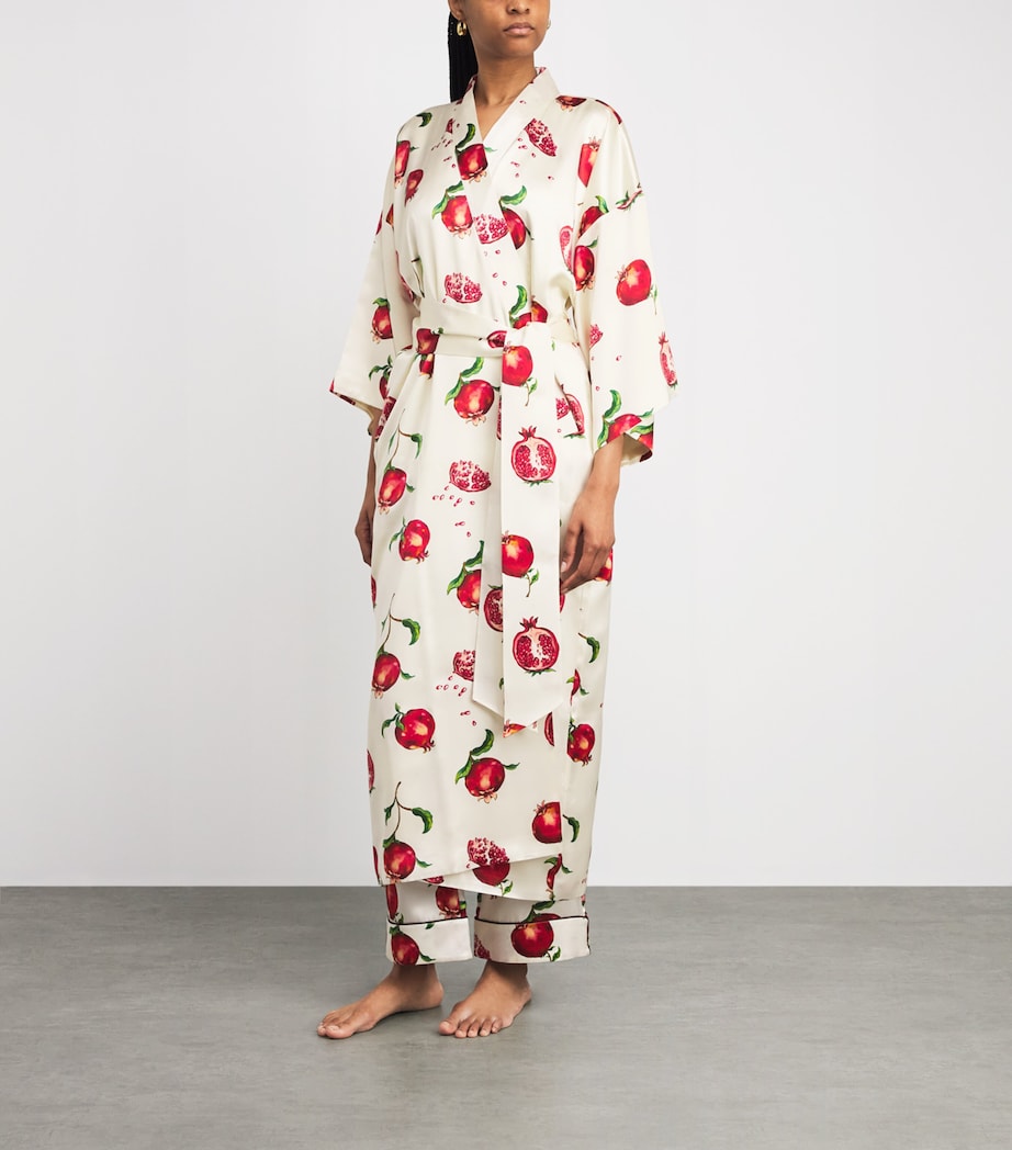 Olivia von Halle Womens Silk Pomegranate Queenie Robe Allegra Image 2