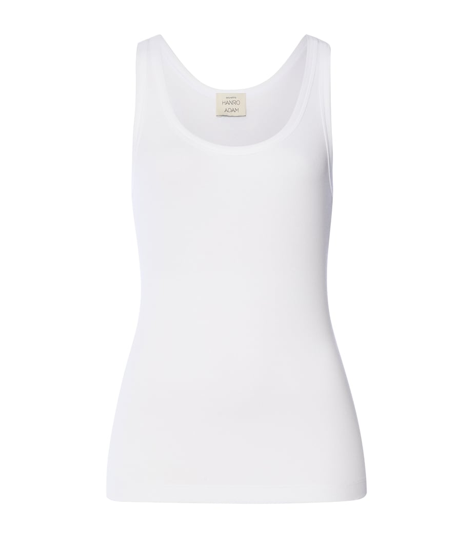 Hanro Womens x Charlotte Adam Stretch-Cotton Tank Top White Image 1