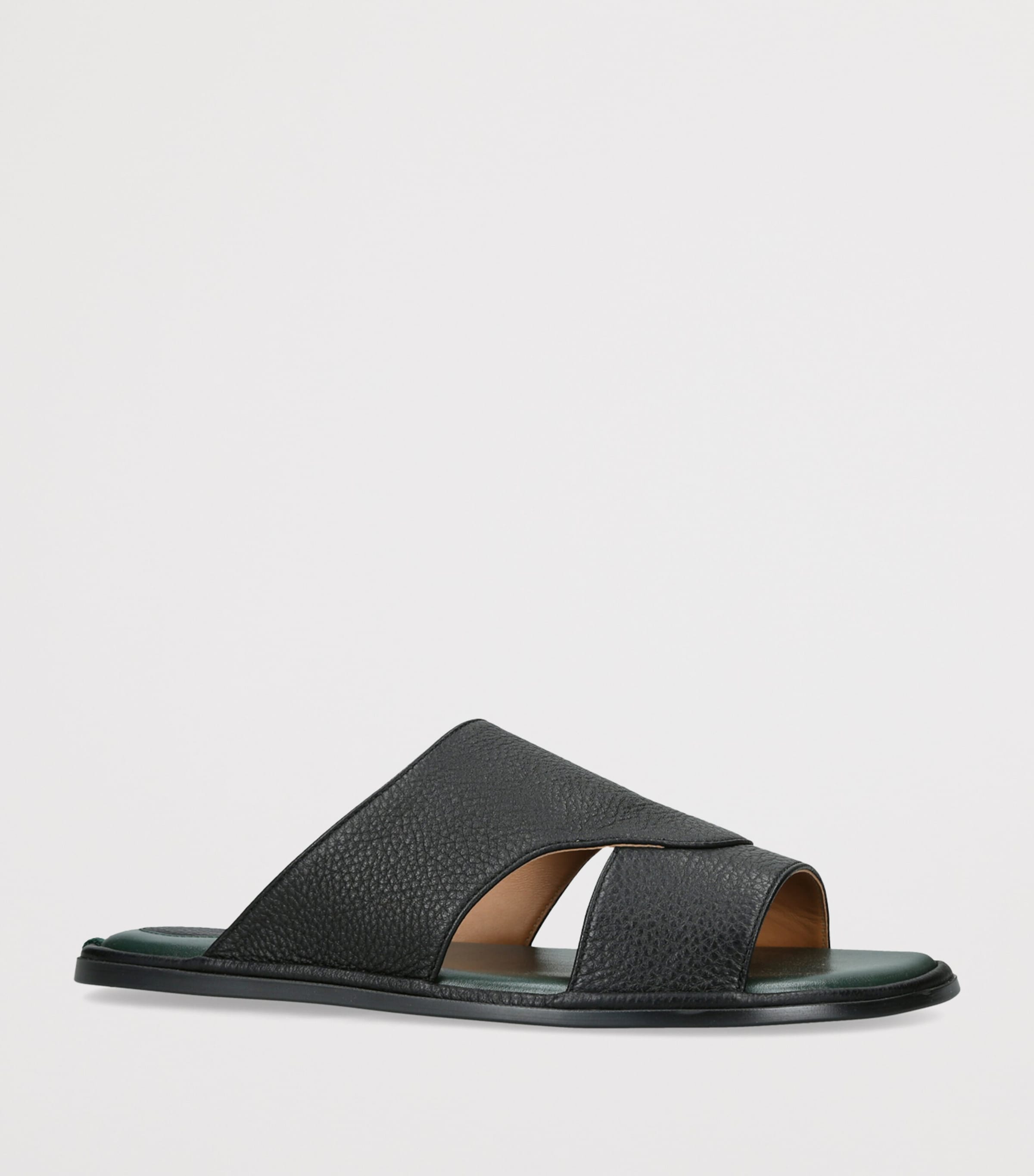 Brotini Leather Two-Strap Sandals Black Image 2