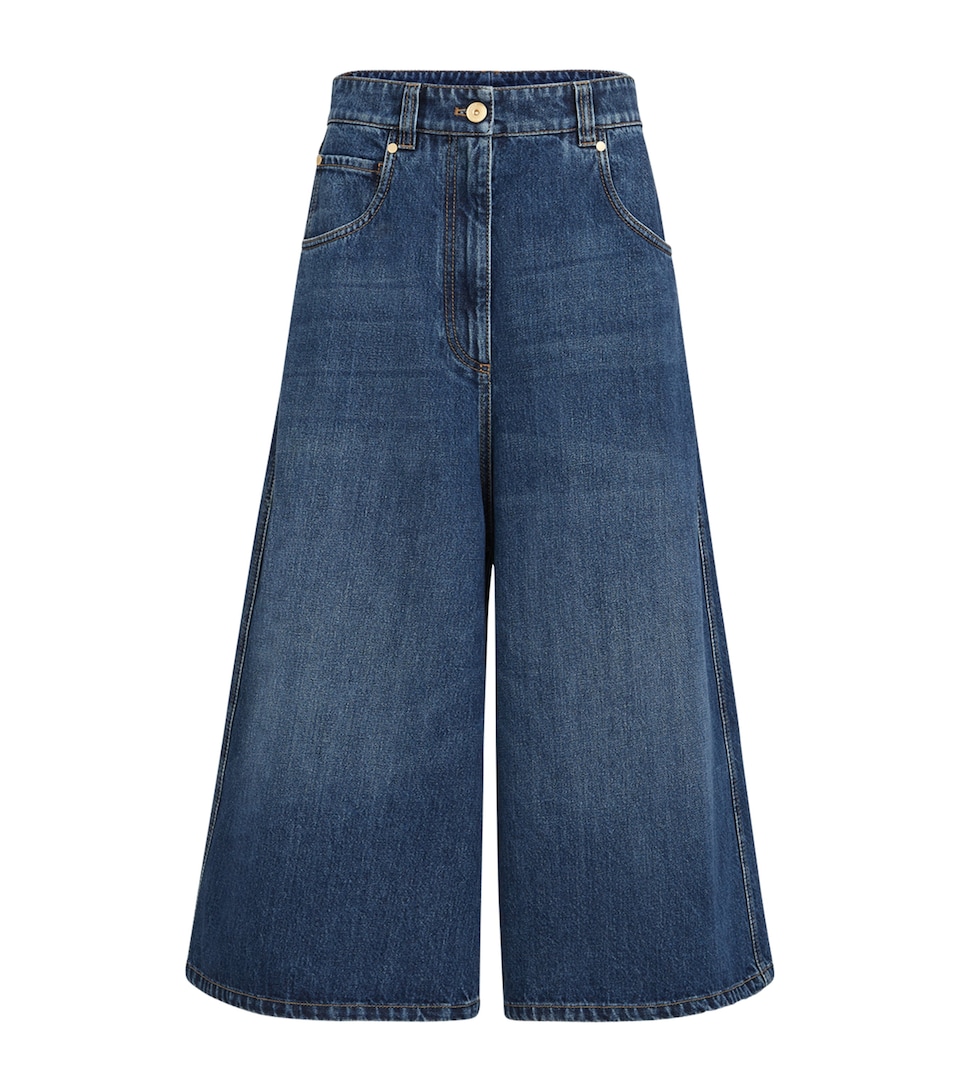 Brunello Cucinelli Denim Cropped Trousers