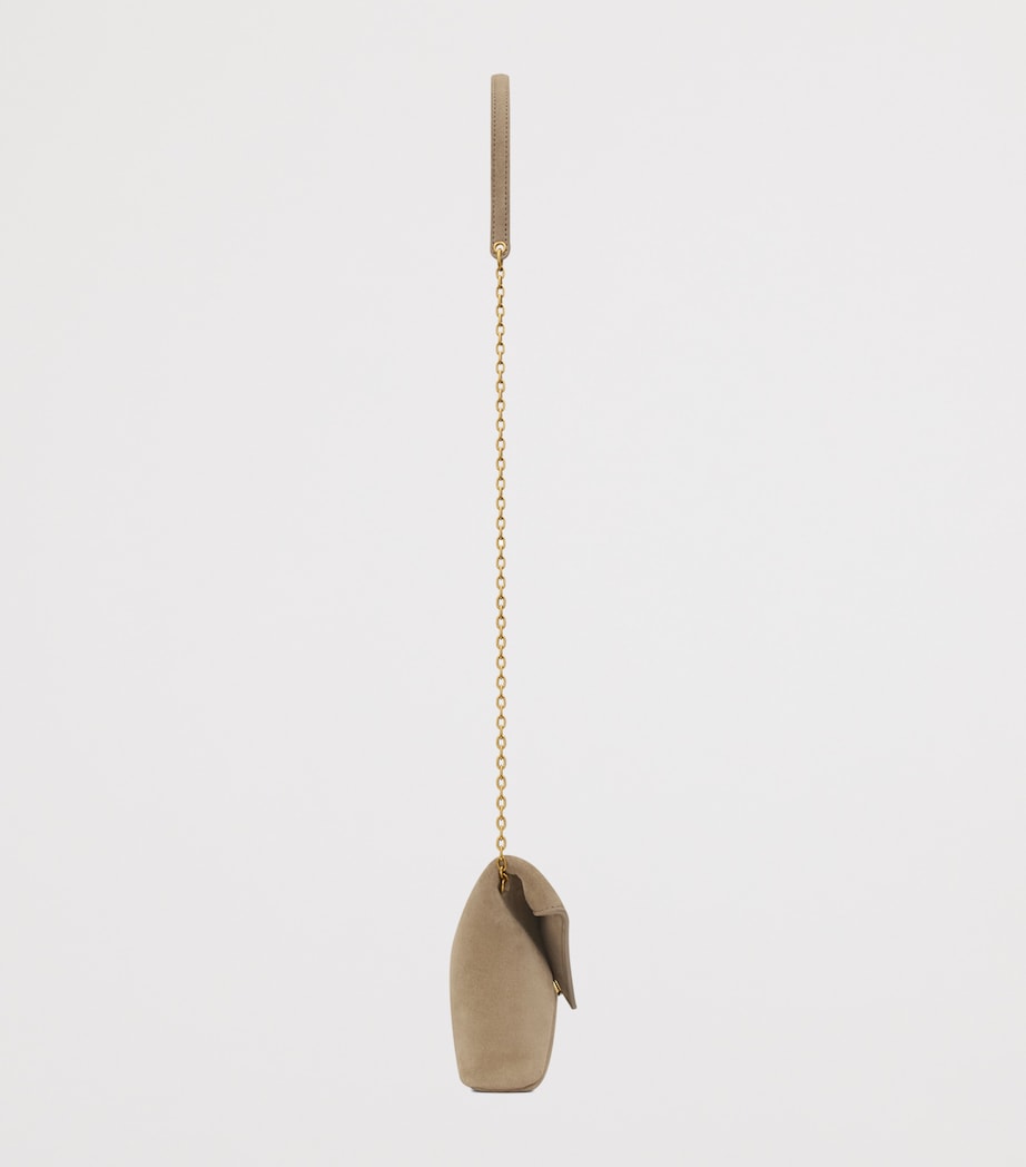Saint Laurent Suede Small Cassandre Envelope Shoulder Bag Image 4