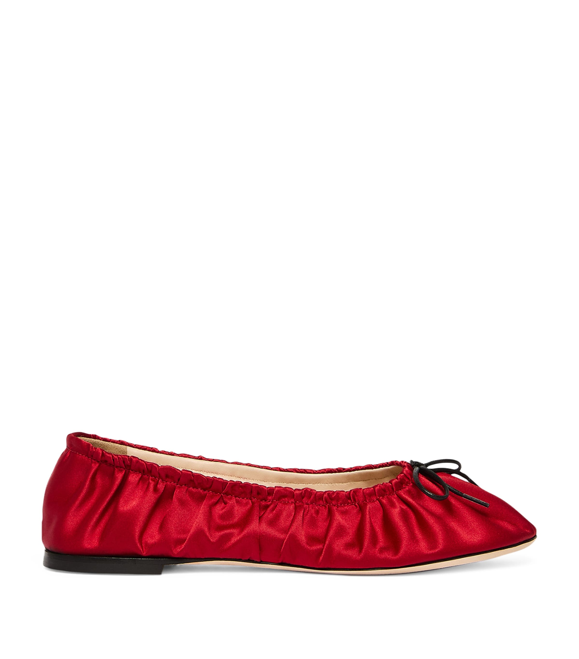 Marina Rinaldi Satin Gathered Ballet Flats Cherry Image 1