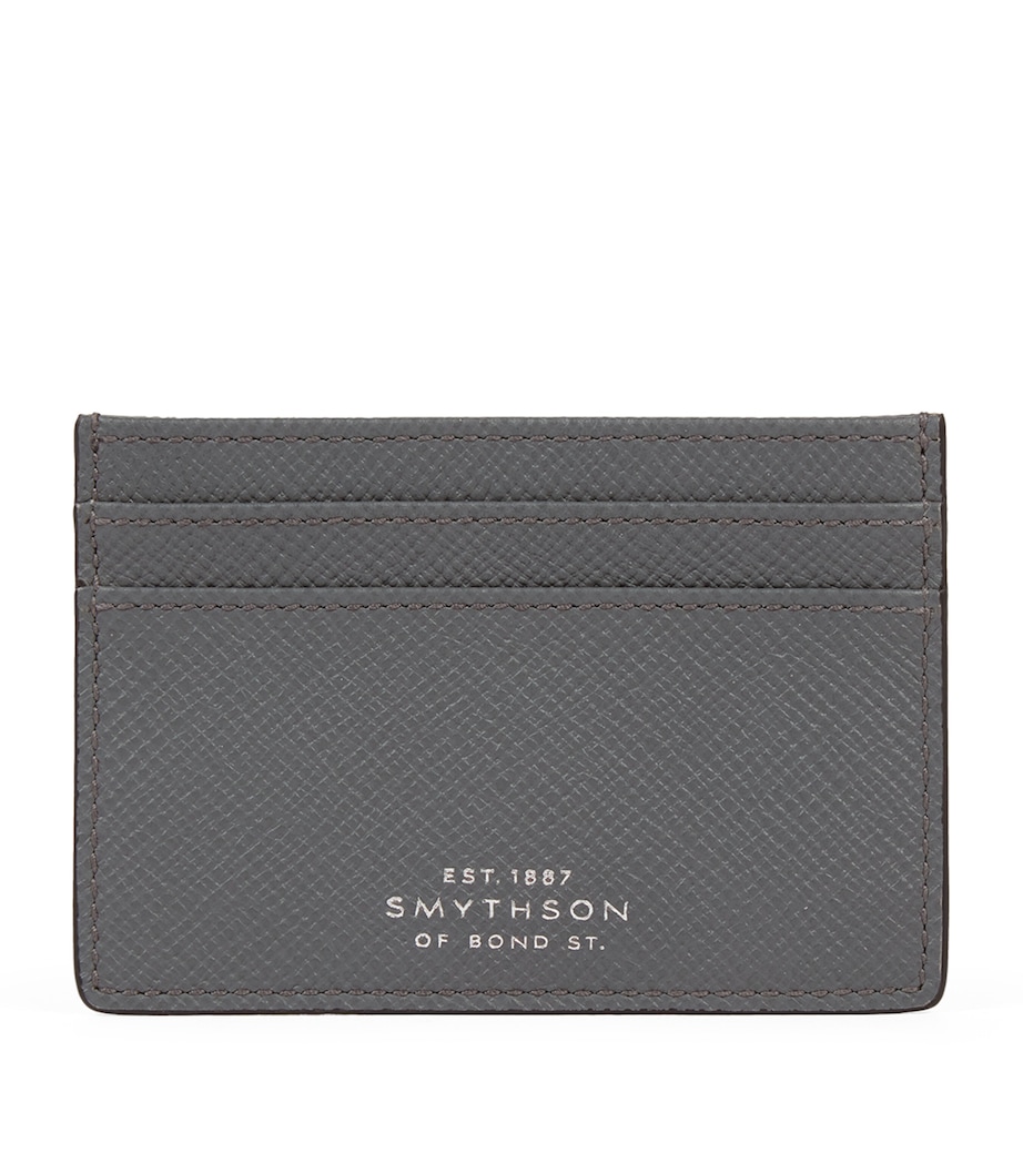 Smythson Leather Panama Card Holder S Grey Image 1