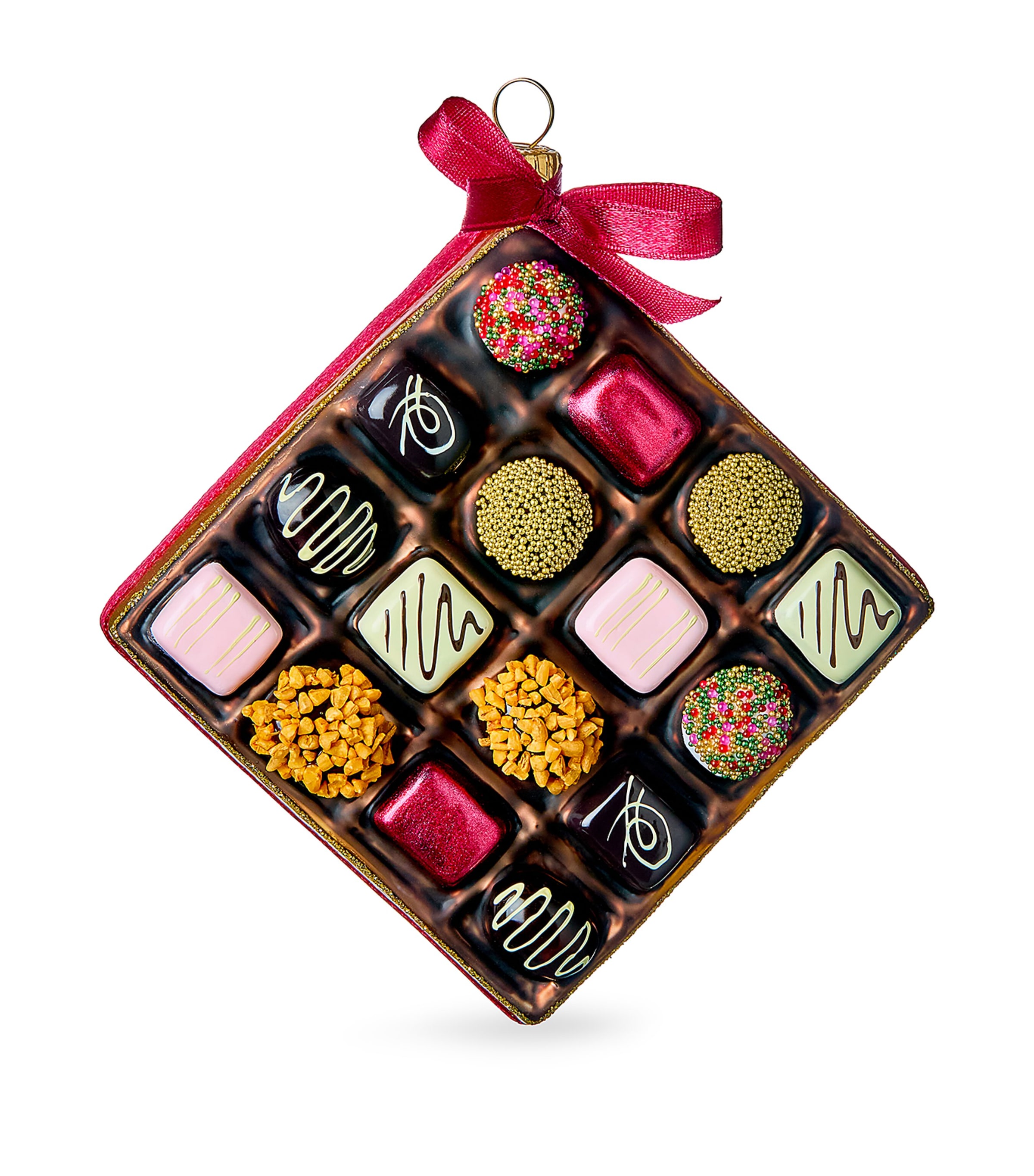 Harrods Glass Chocolate Gift Box Tree Ornament