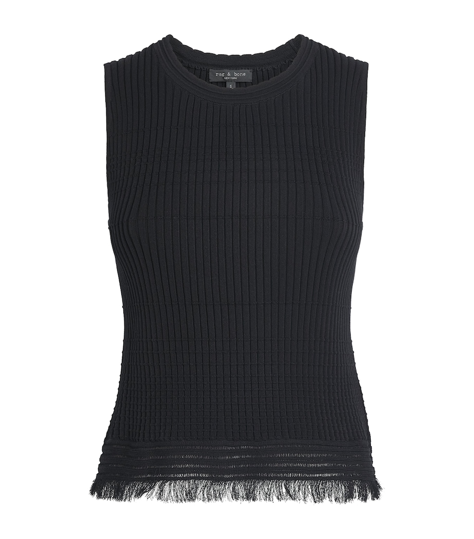 Rag & Bone Womens Distressed Ayan Tank Top Black Image 1