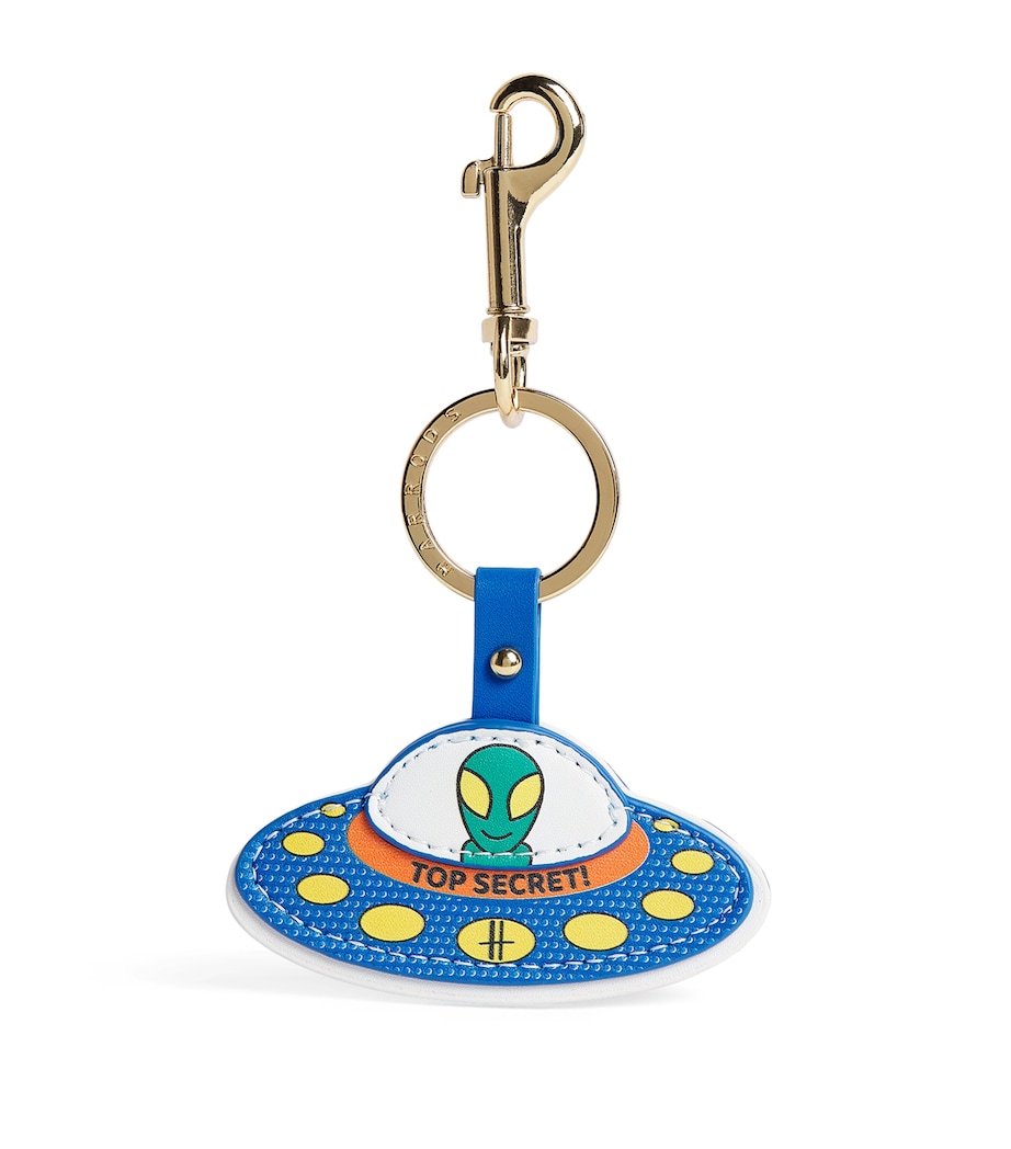 Harrods Leather Pop Rocket Alien Keyring Image 1