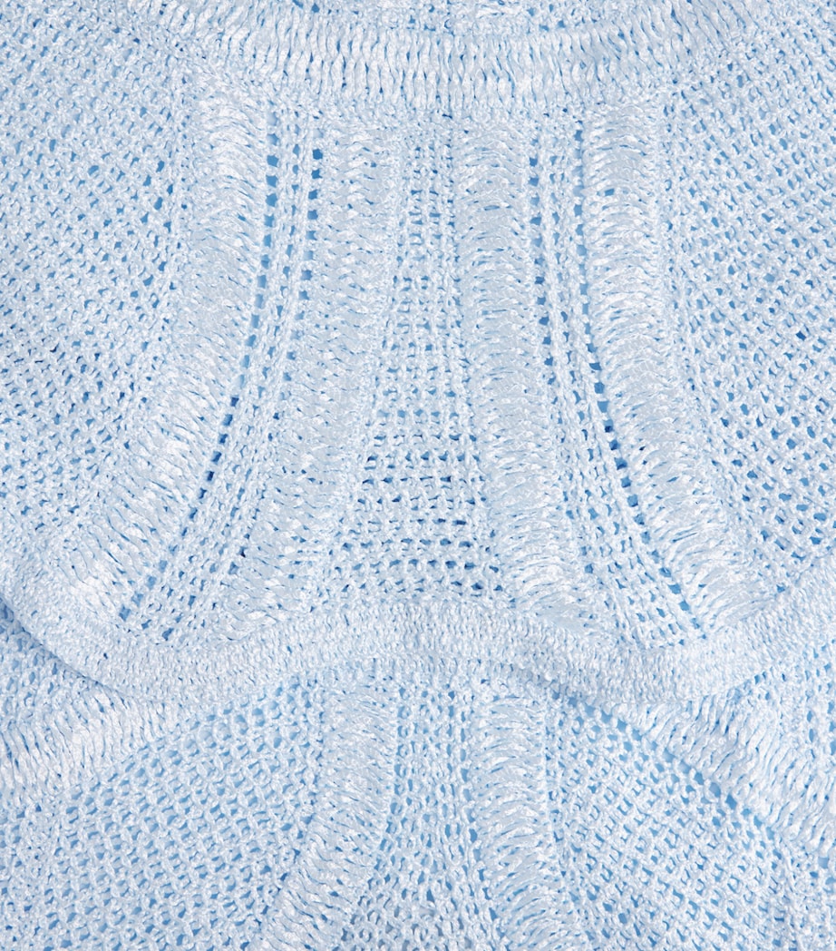 Maje Womens Crochet Mini Dress Blue Image 6