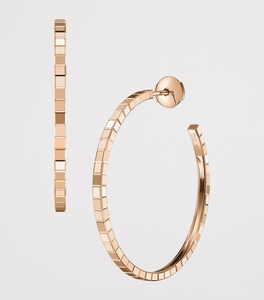 Rose Gold Ice Cube Hoop Earrings 18K ROSE GOLD Image 2