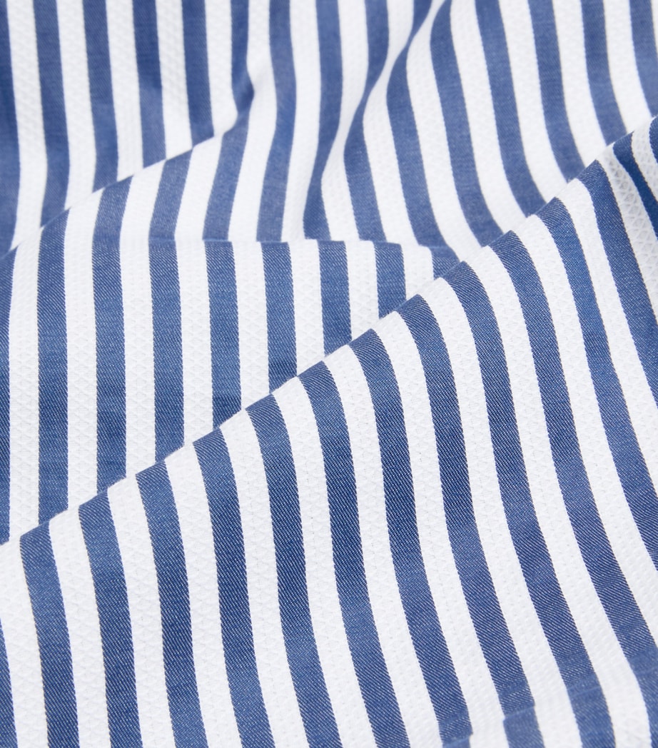 Dunhill Mens Giza Cotton Stripe Formal Shirt White Image 6