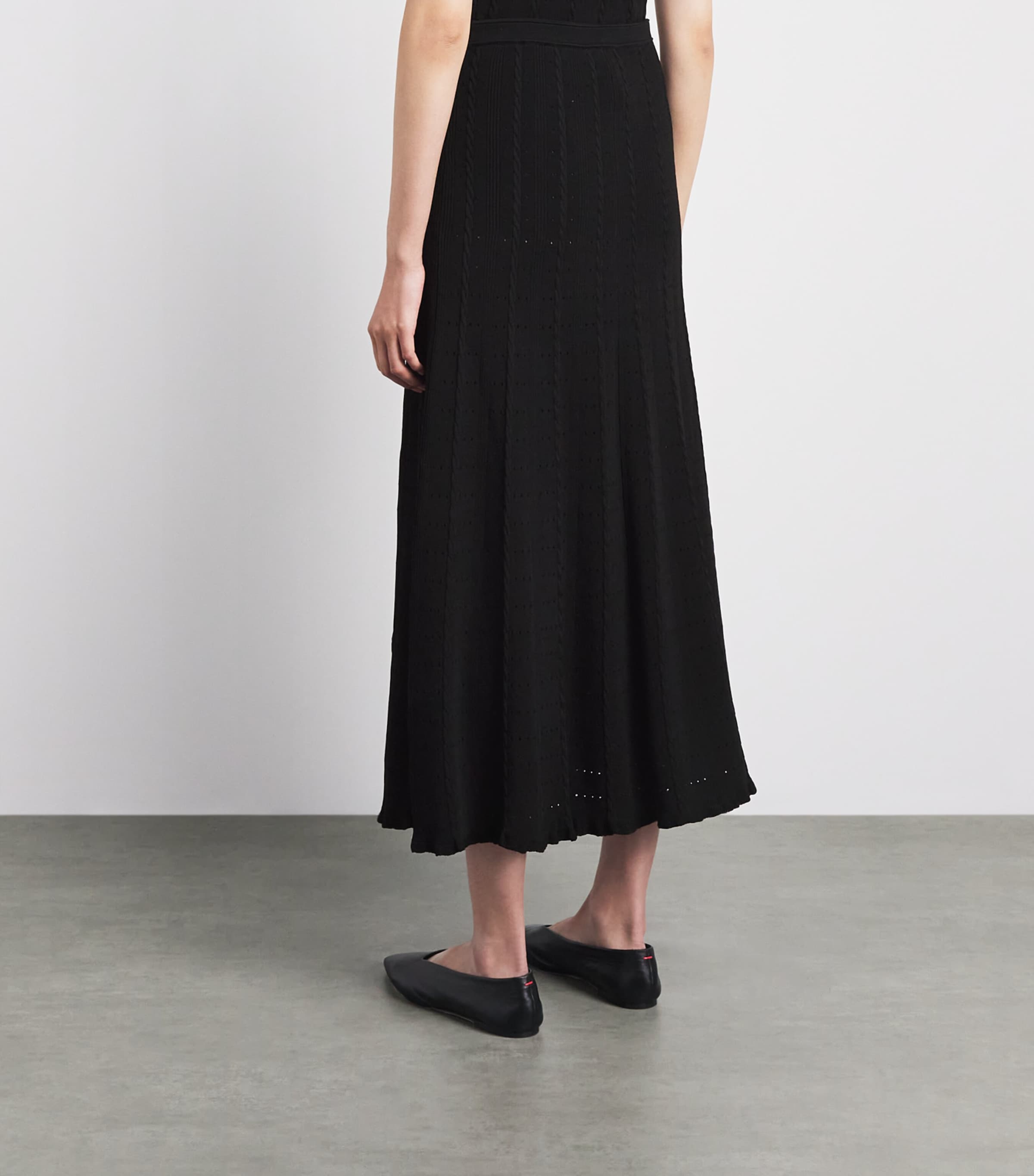 Sandro Paris Womens Knitted Button-Front Maxi Skirt Black Image 5