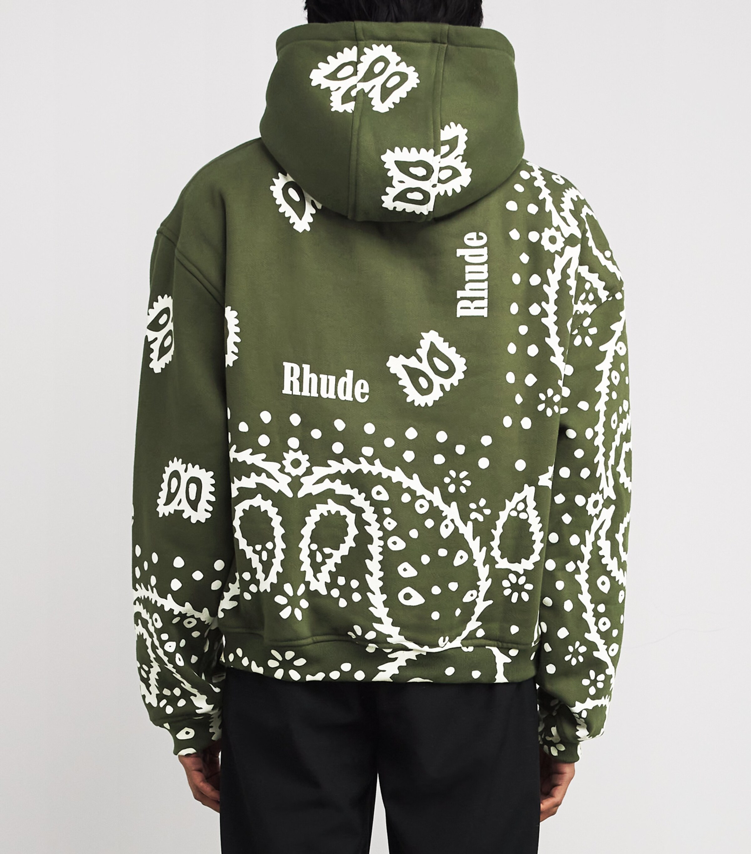 Bandana Print Hoodie OLIVE 0024 Image 4