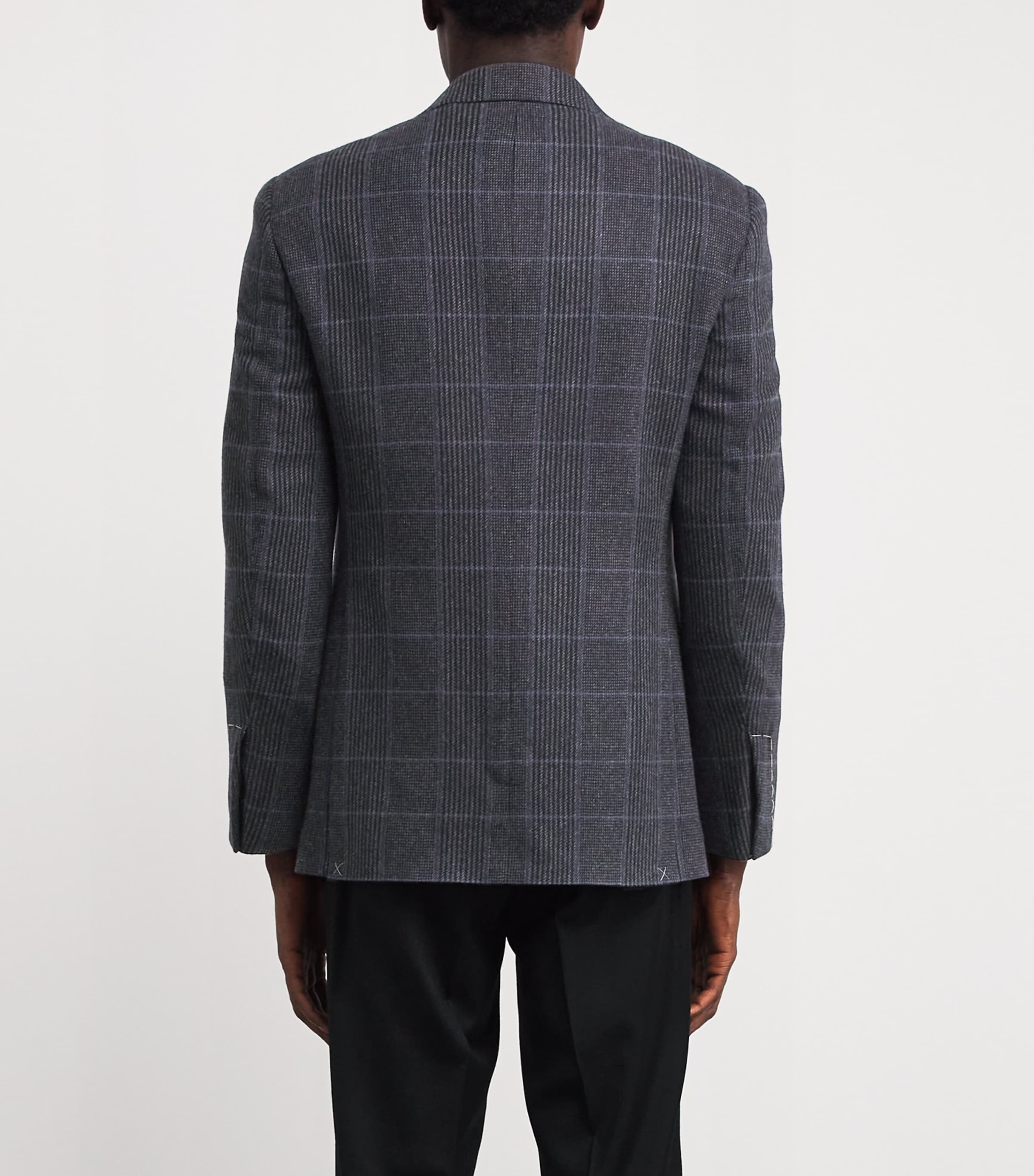Cashmere Check Gregory Blazer MED GREY/NAVY RYL BL Image 4