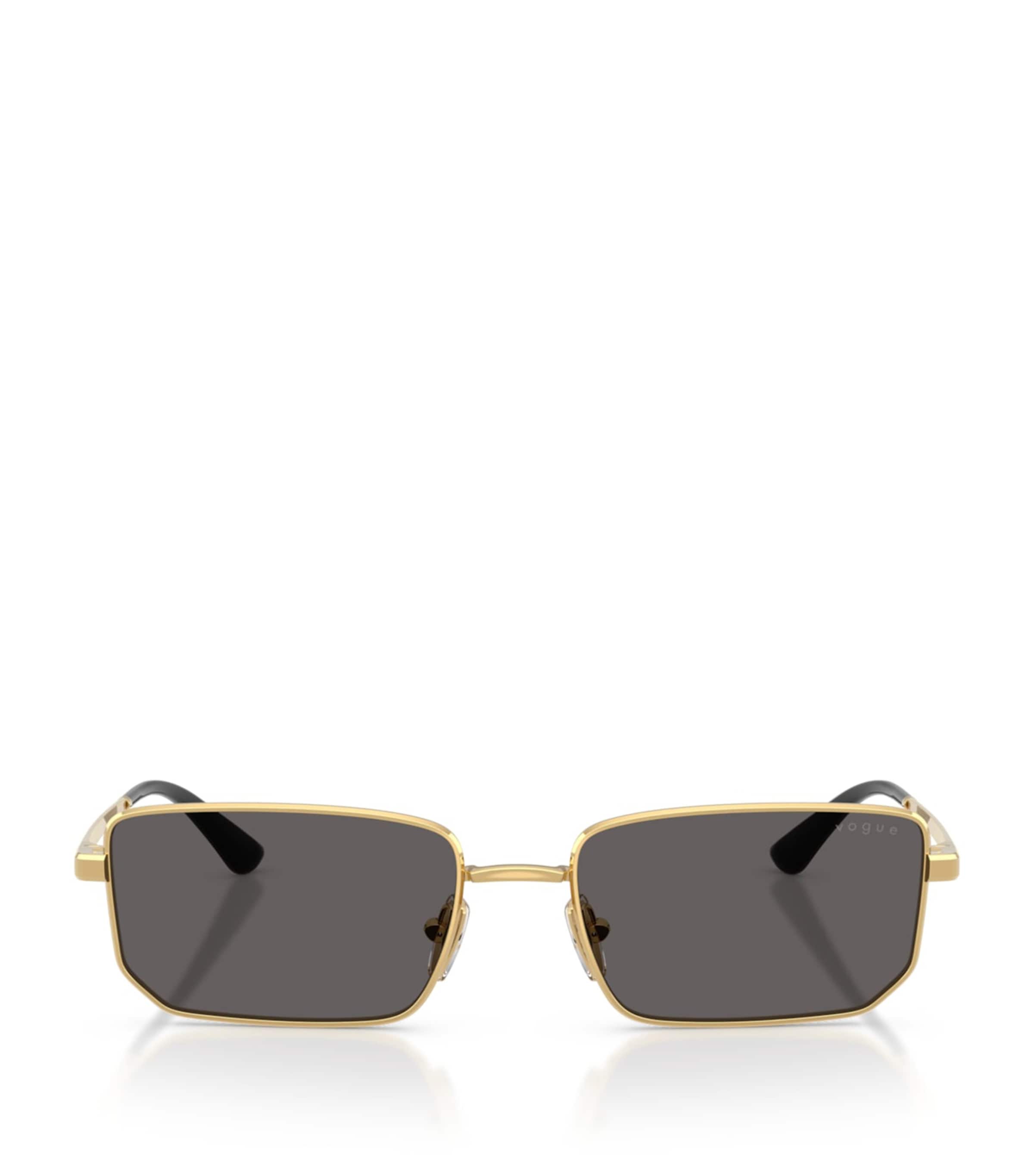 Vogue Metal Rectangular Sunglasses Gold Image 1