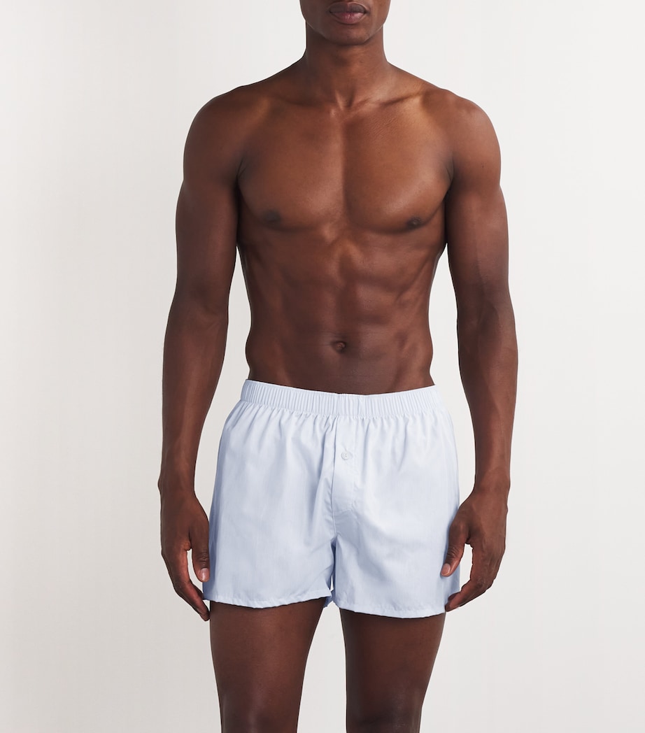 Cotton Woven Boxer Shorts 1033/LIGHT BLUE Image 2
