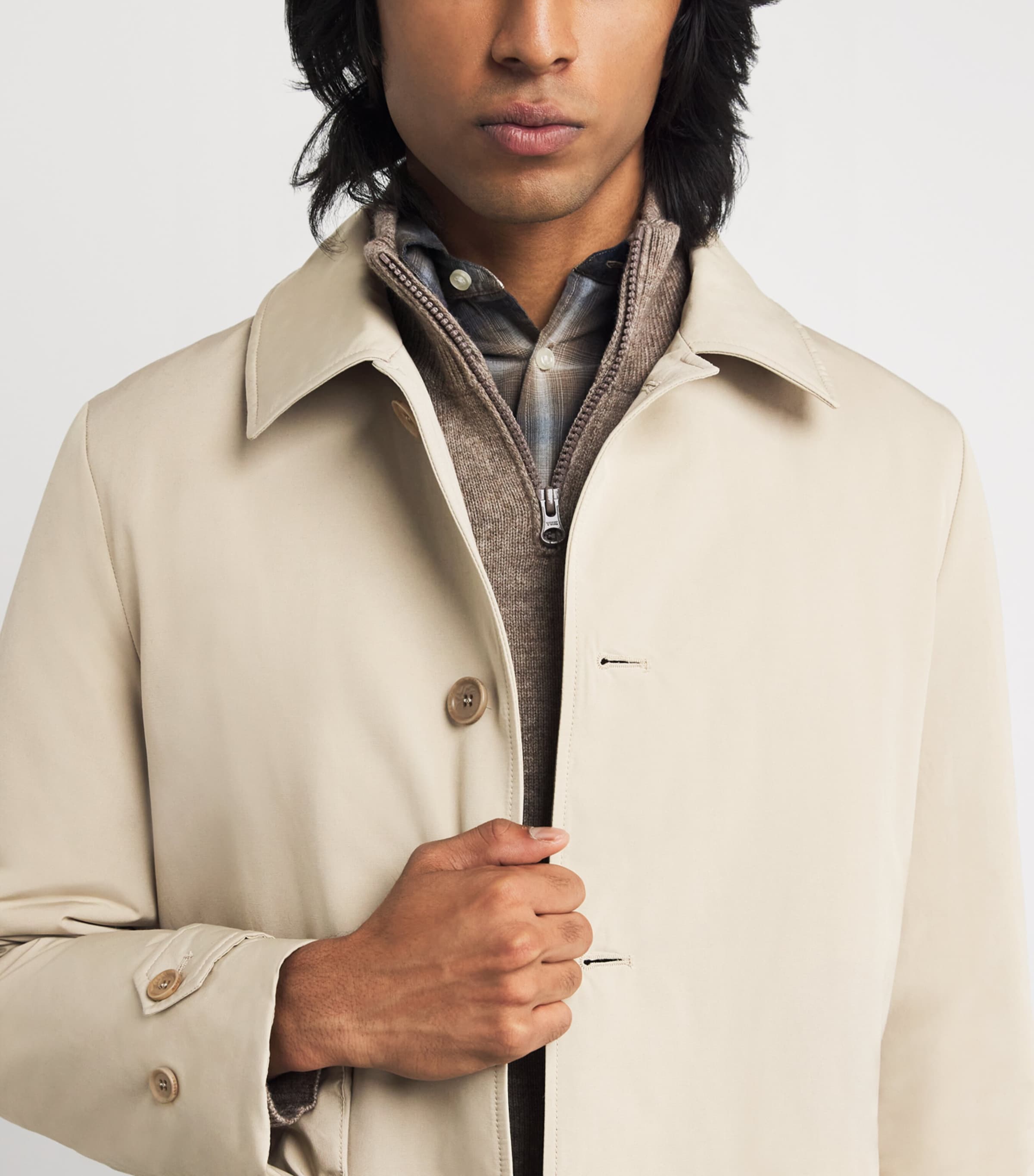 Cotton-Blend Down Overcoat 50045 - SABBIA Image 6