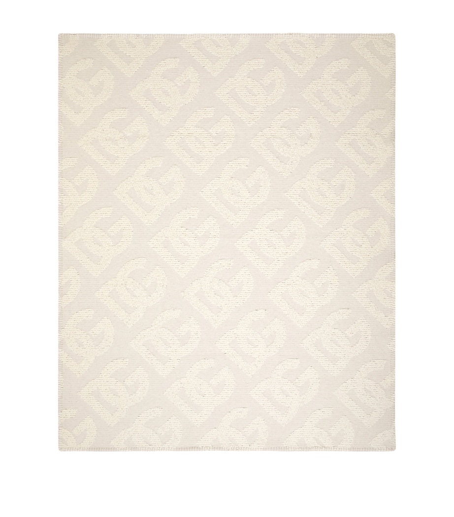 Wool-Cashmere-Silk Logo Throw (140cm x 180cm) U0060-GRIGIO CHIARO Image 1