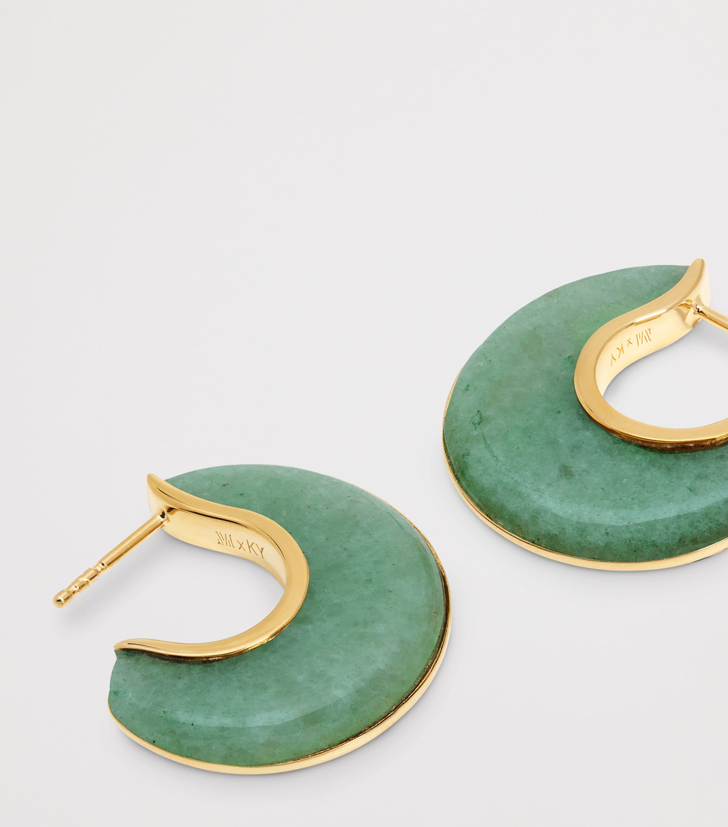 Monica Vinader Yellow Gold and Aventurine Kate Young Reversible Hoop Earrings Gold Vermeil Image 4