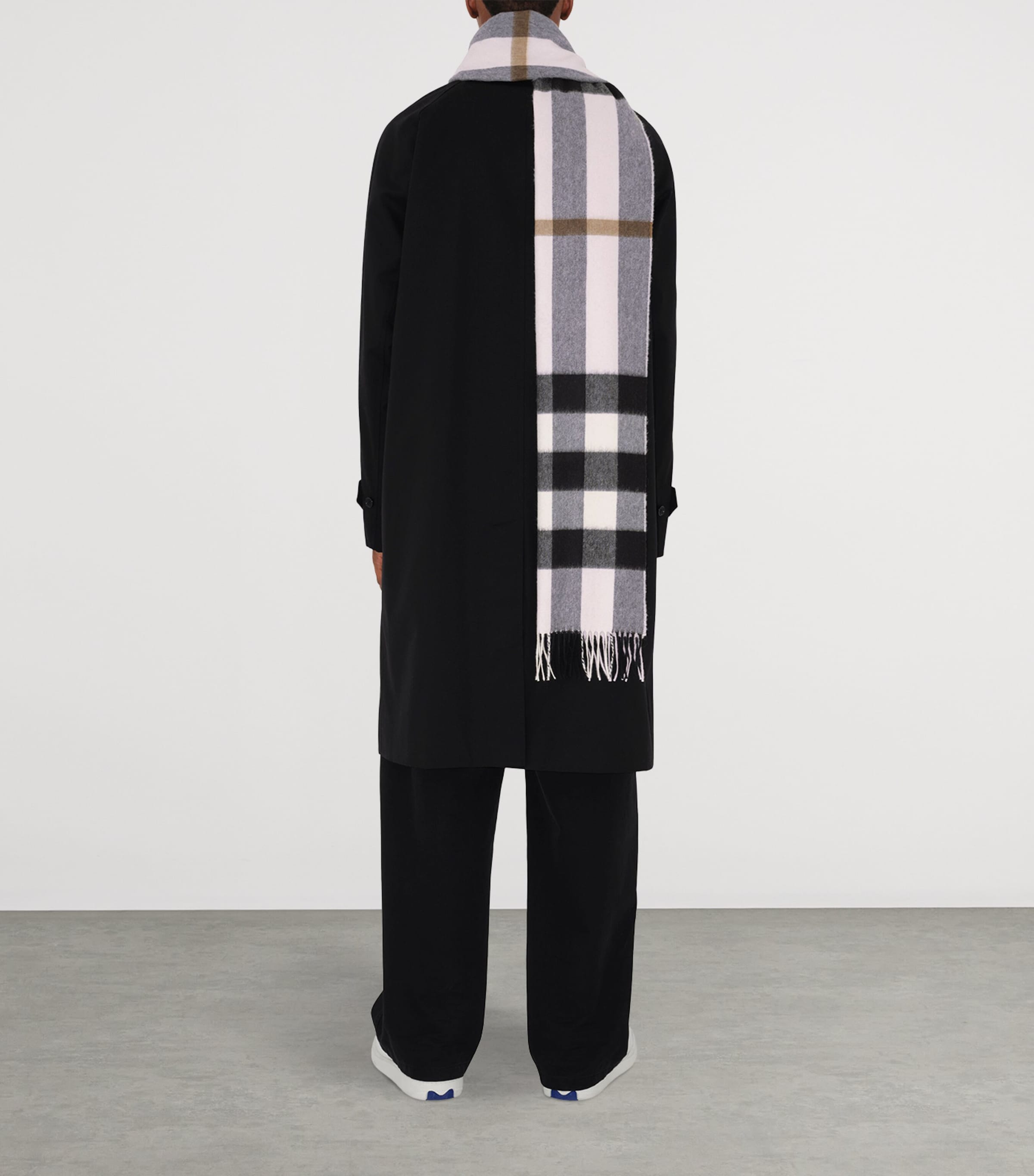 Cashmere Check Scarf PALE CANDY PINK Image 6