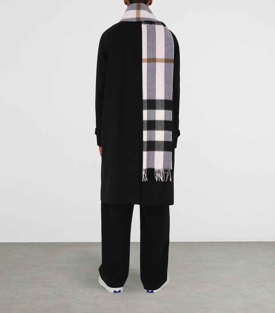 Cashmere Check Scarf PALE CANDY PINK Image 6