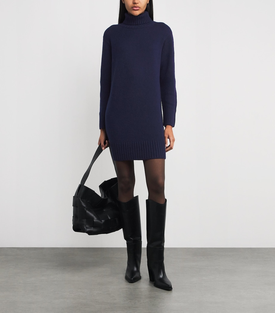 Cashmere Rollneck Mini Dress T&D NAVY Image 4