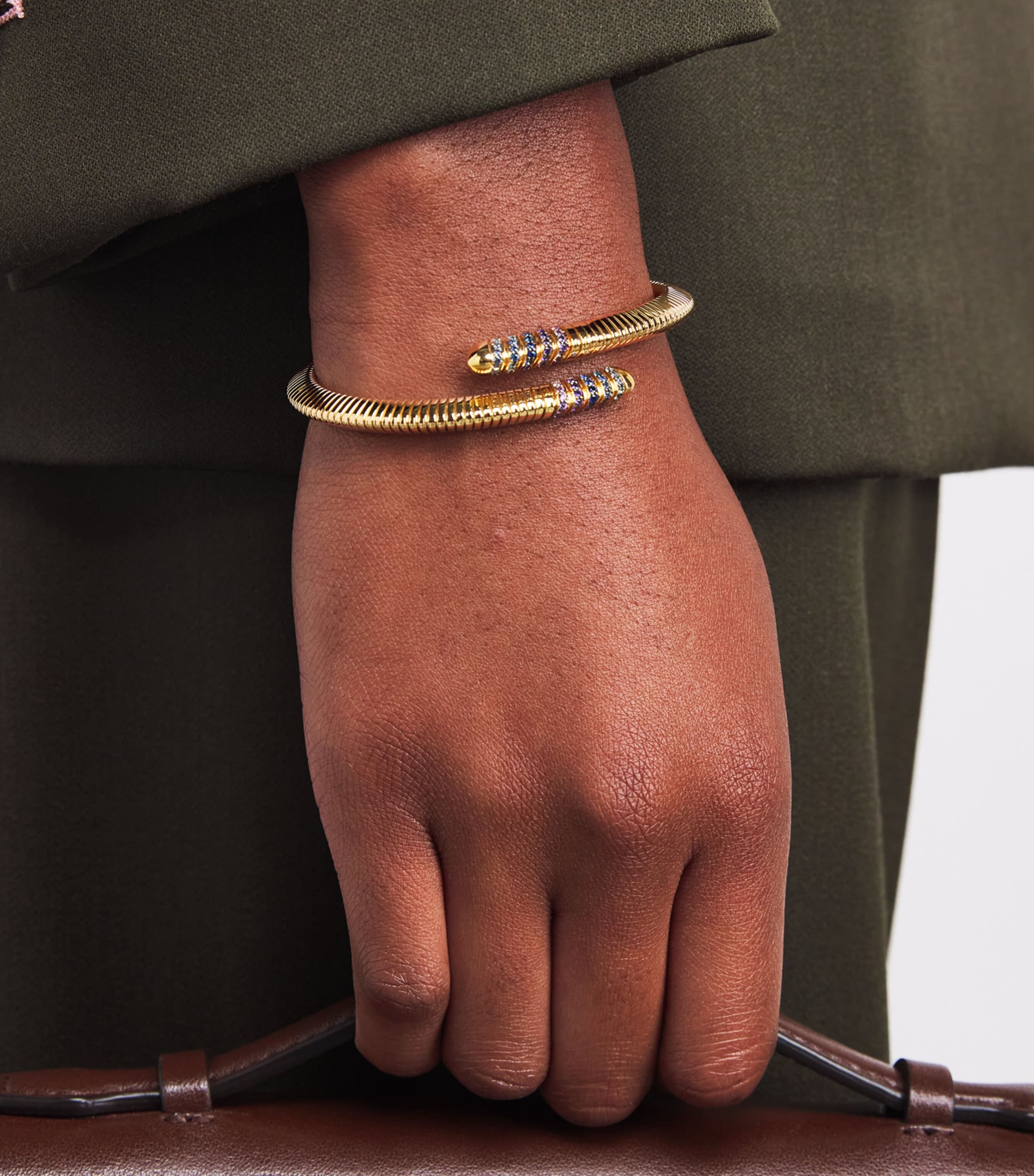 Yellow Gold and Sapphire Tubogas Bracelet YELLOW GOLD Image 2