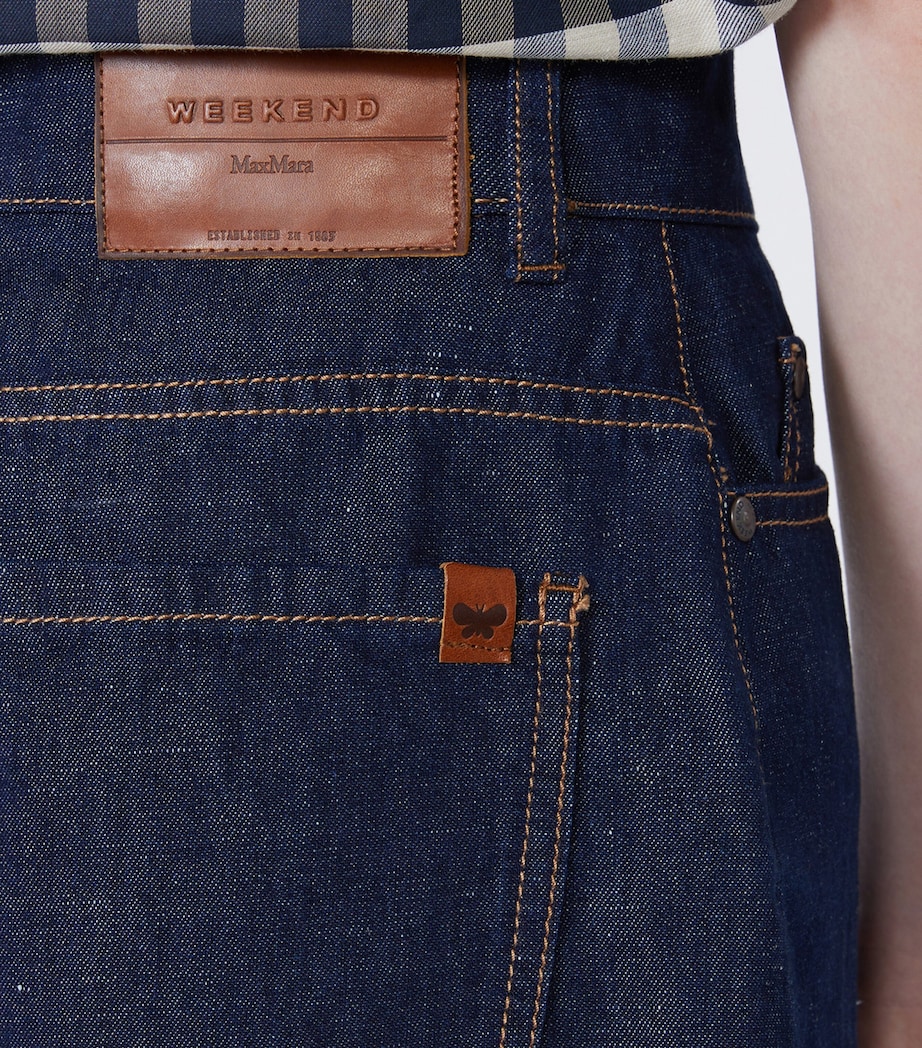 Weekend Max Mara Womens Denim Shorts Navy Image 5