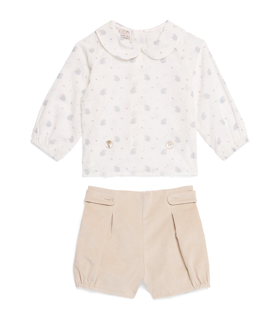 Stretch-Cotton Top and Shorts Set (1-24 Months) 80 T2012 Image 1