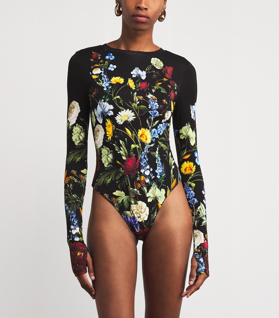 Floral Olea Bodysuit SOCIAL HR BLCK H076 Image 3