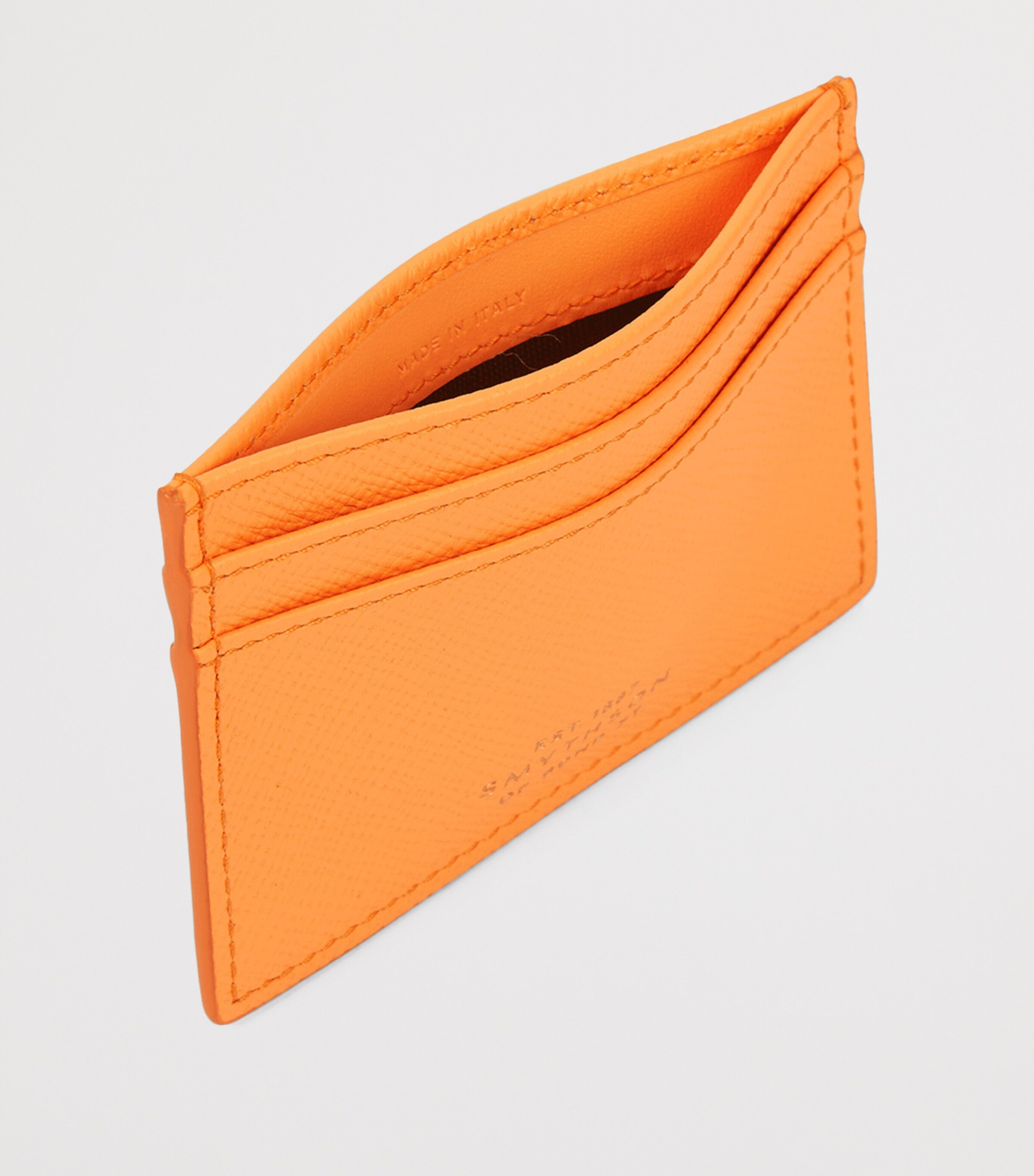 Smythson Calfskin Panama Card Holder Light Orange Image 2
