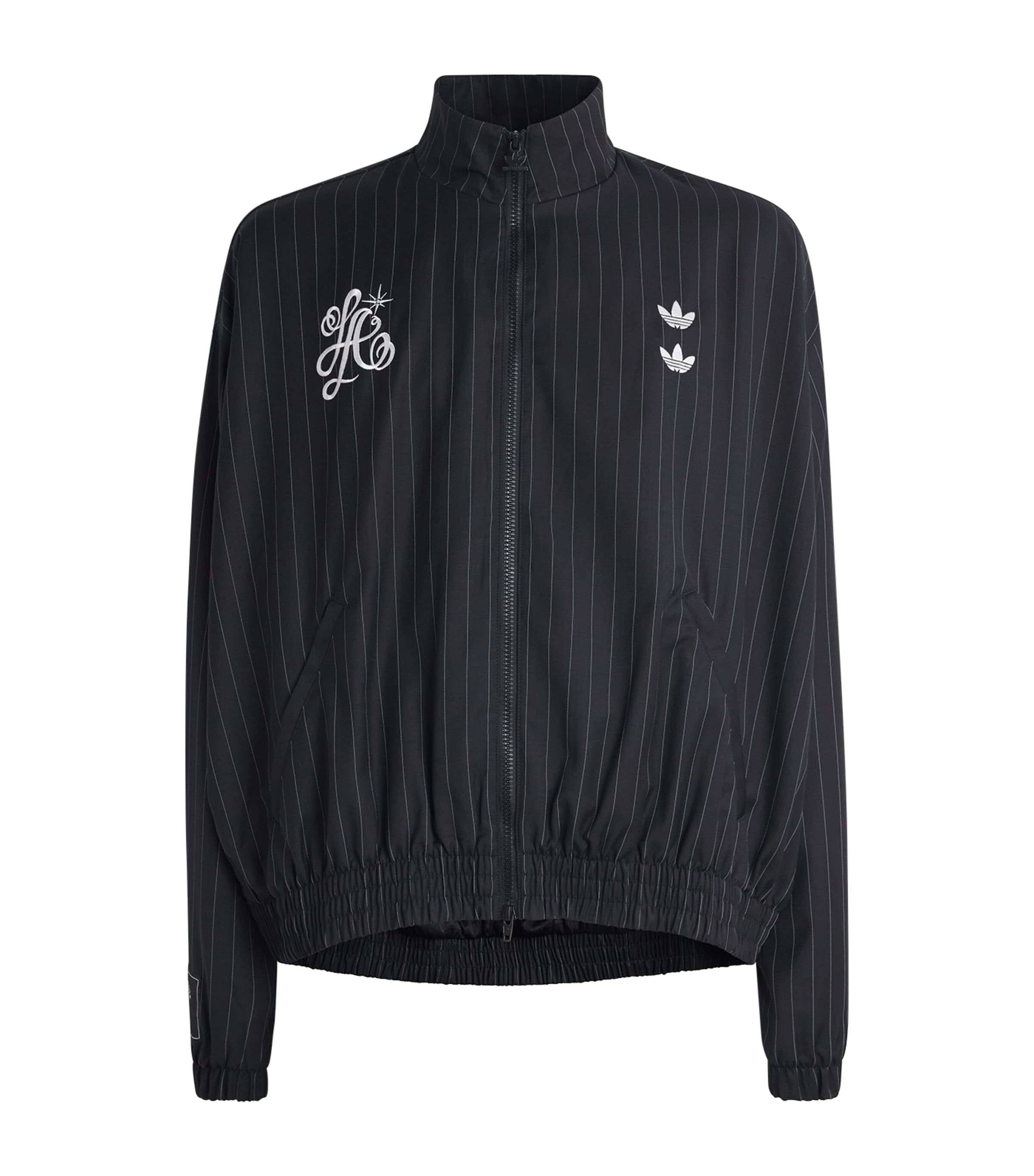 Willy Chavarria Mens x adidas Originals Pinstripe Track Jacket Black/white Image 1