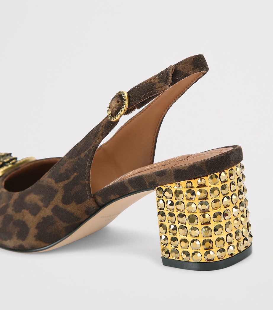 Kurt Geiger London Suede Chelsea Slingback Pumps Dk.brn Com Image 2
