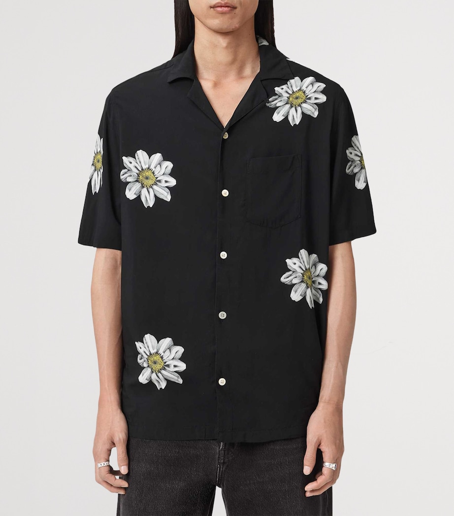 Printed Petal Shirt JET BLACK Image 4