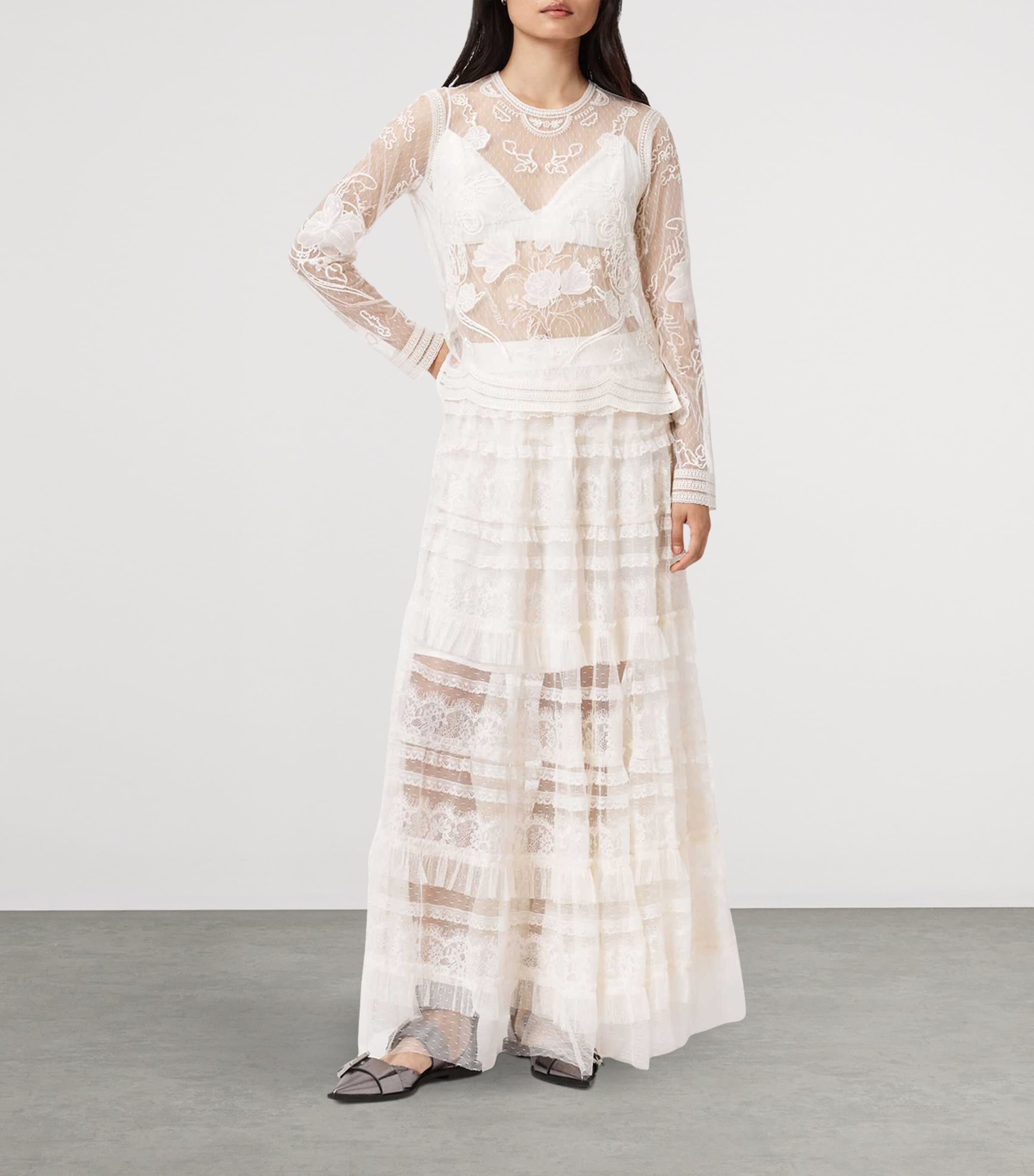 Tulle Arlea Maxi Skirt ANTIQUE WHITE Image 2