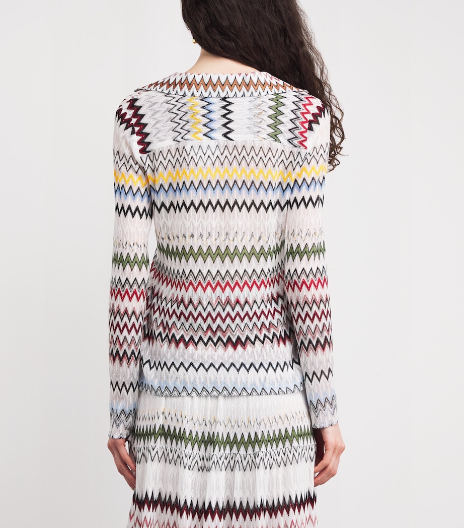 Micro-Chevron Blouse S01K2 MULTI W WHITE Image 4