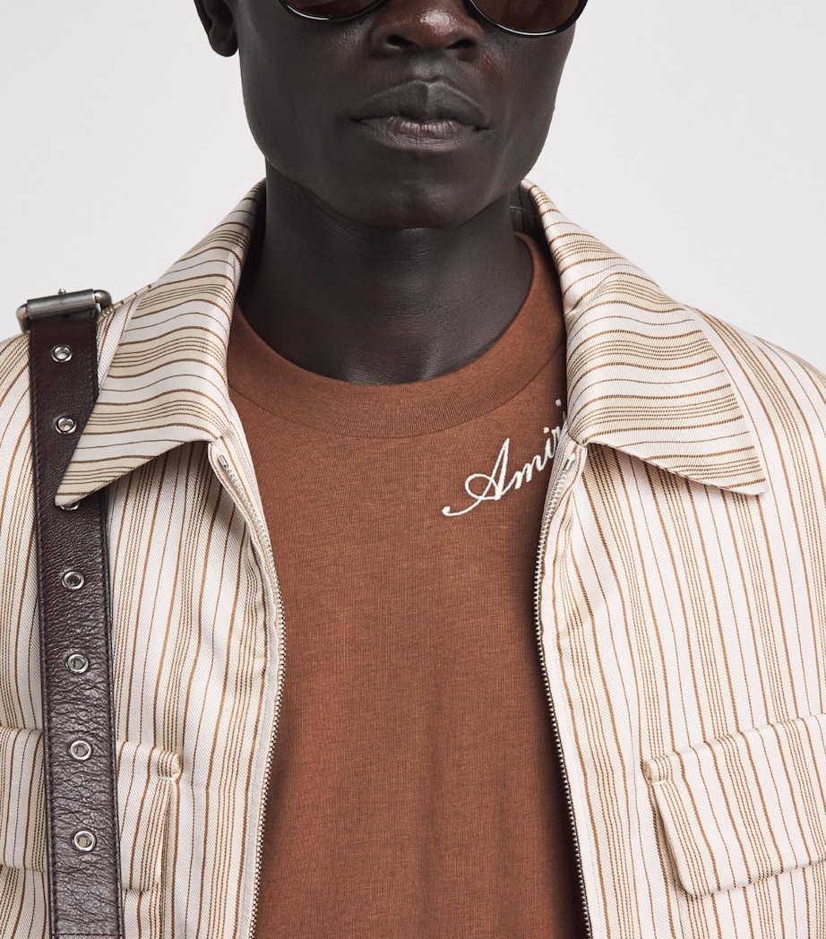AMIRI Mens Cotton Script T-Shirt Tobacco Image 3