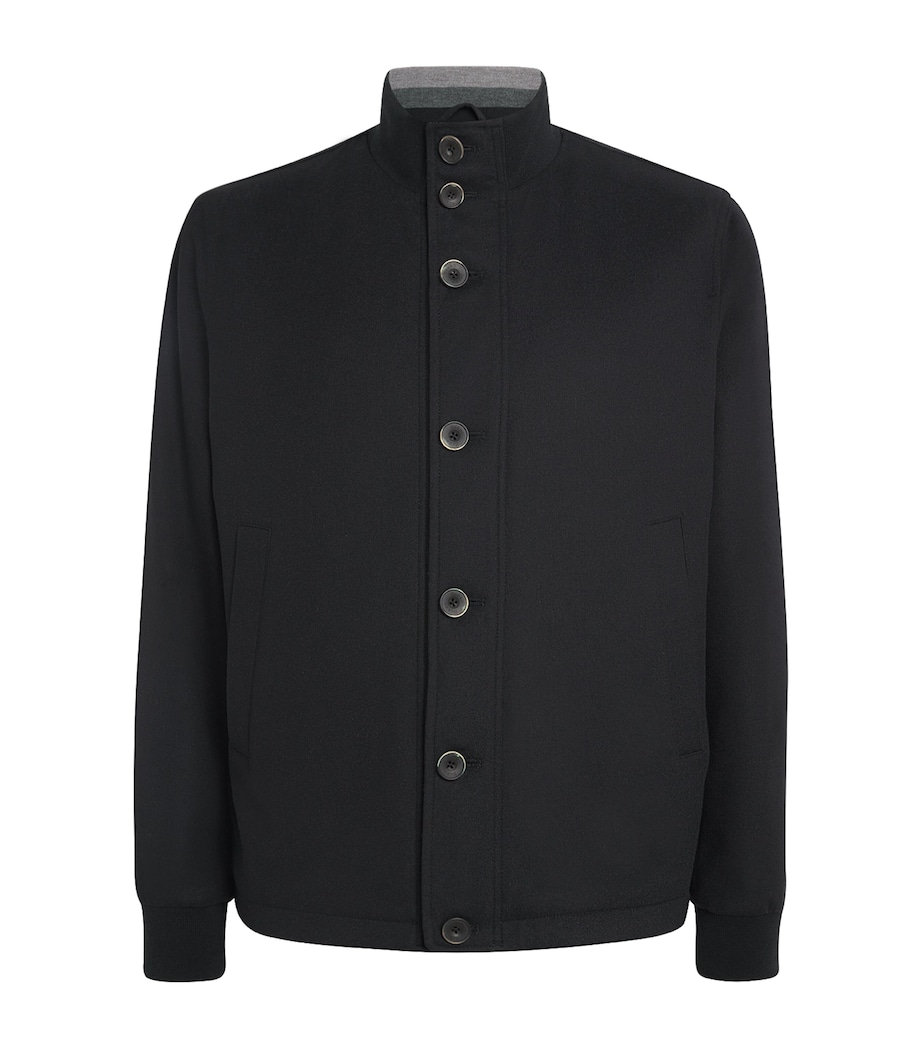 Water-Repellent Silk-Cashmere Hybrid Jacket BLACK Image 1
