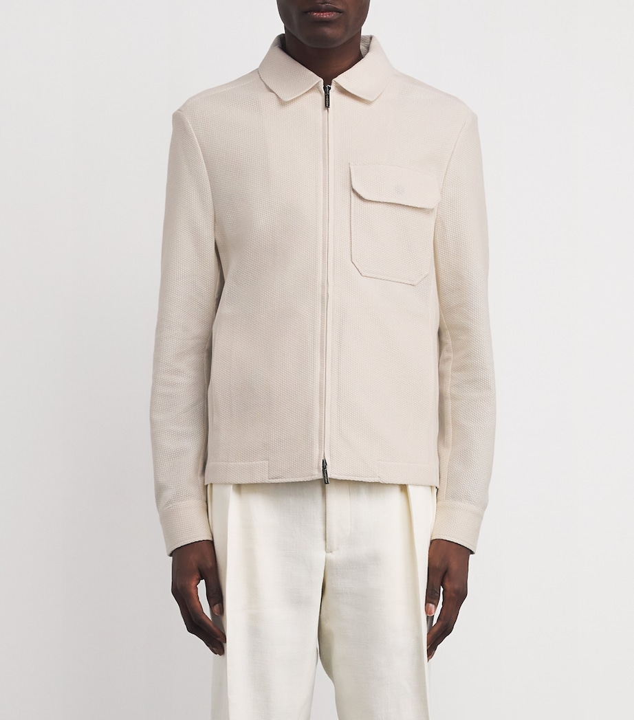 Collared Bomber Jacket Z0913 AVORIO Image 3