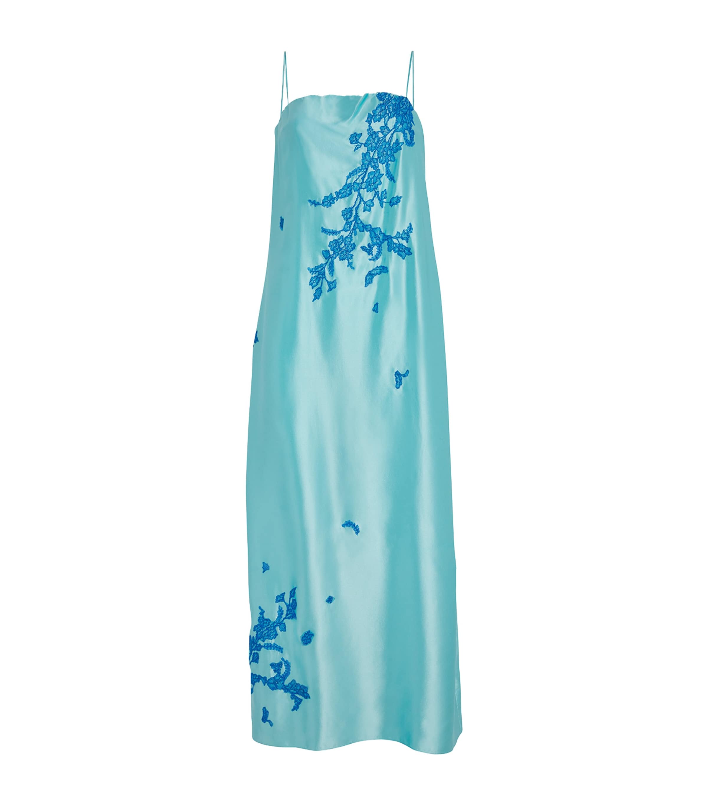 Shop Torlowei Silk Tokoni Dress In Blue