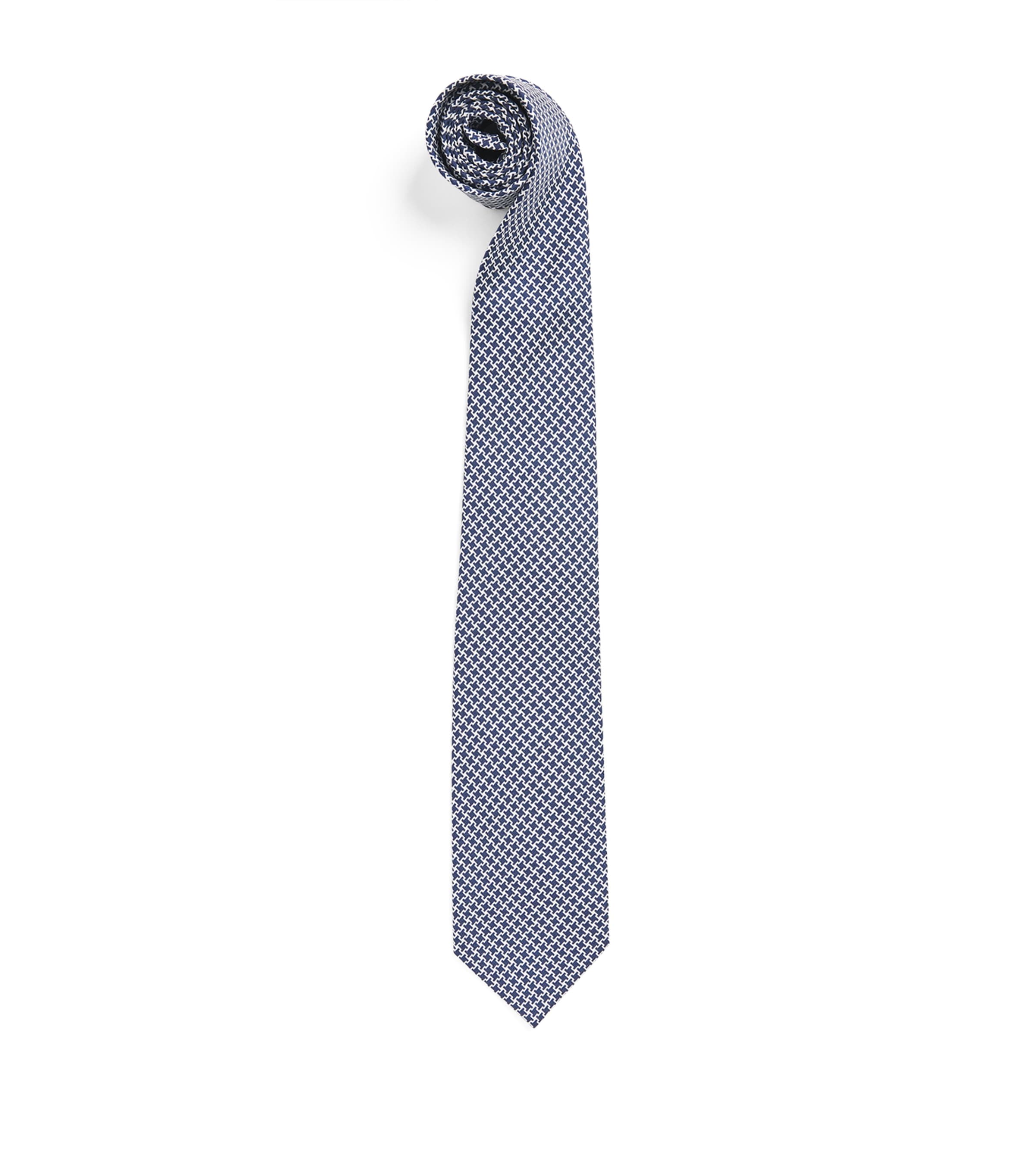 Isaia Silk Houndstooth Jacquard Tie Image 1