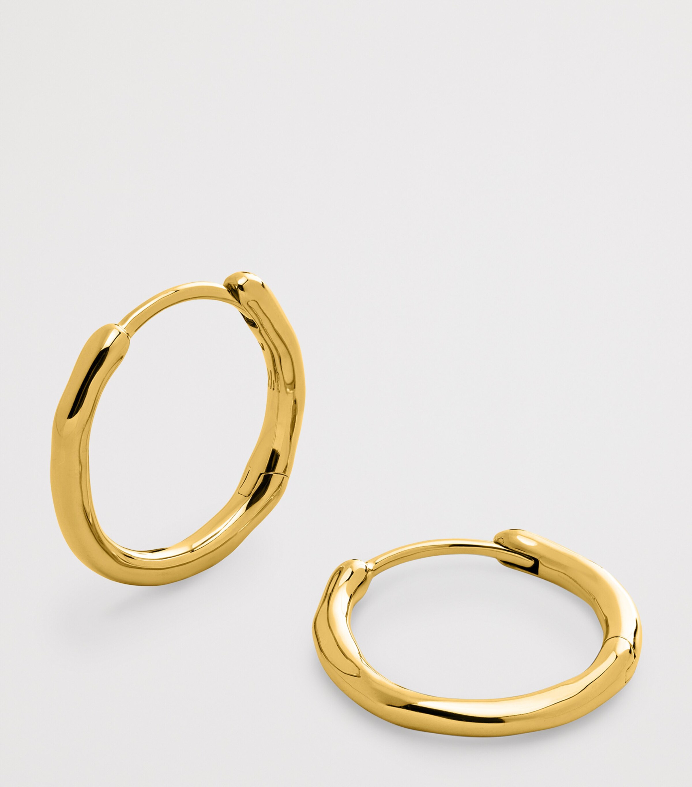 Monica Vinader Small Gold Vermeil MV Siren Hoop Earrings Gold Vermeil Image 3