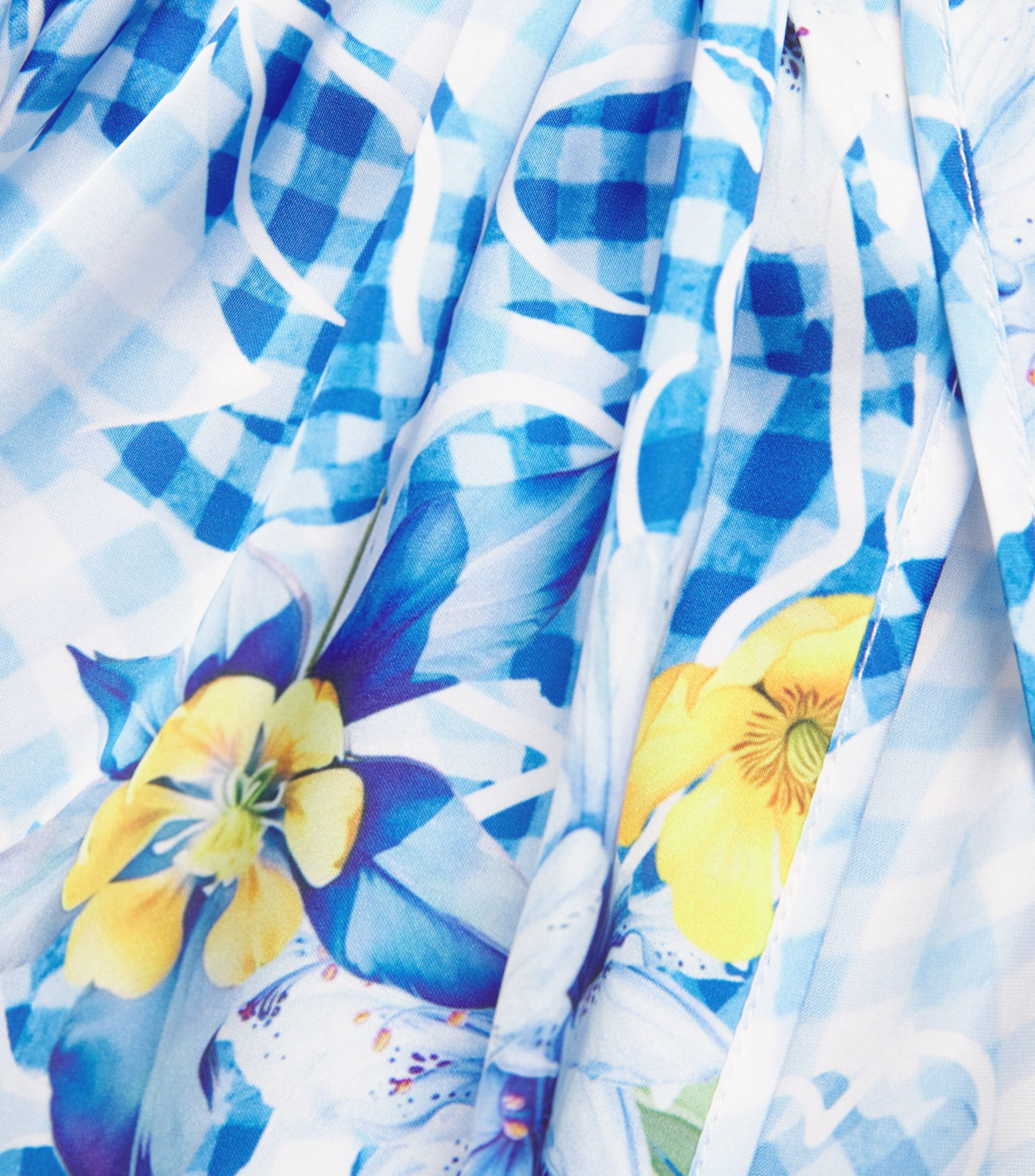 Mary Katrantzou Womens Satin Fleur de Vichy Taormina Kaftan Dress Fleur Blubry Aop Image 6