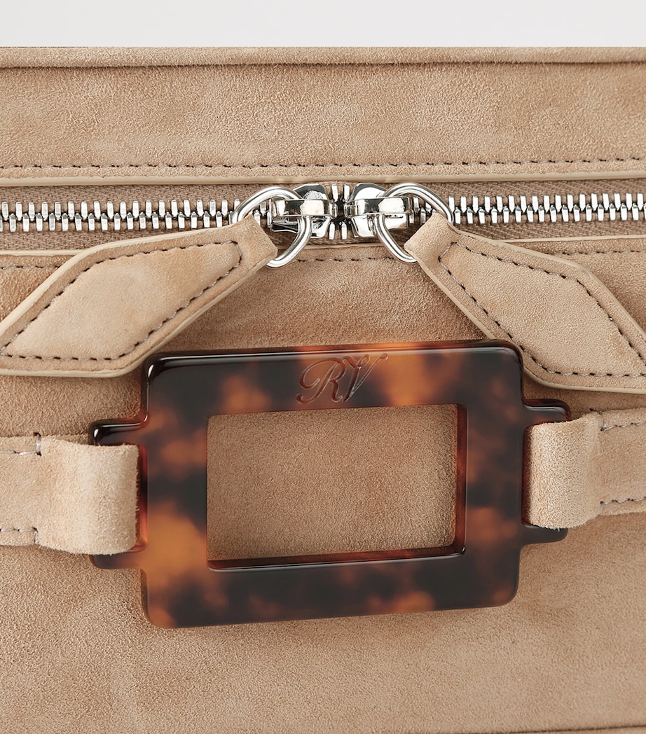 Mini Suede Vanity Belle Vivier Top-Handle Bag BEIGE Image 4