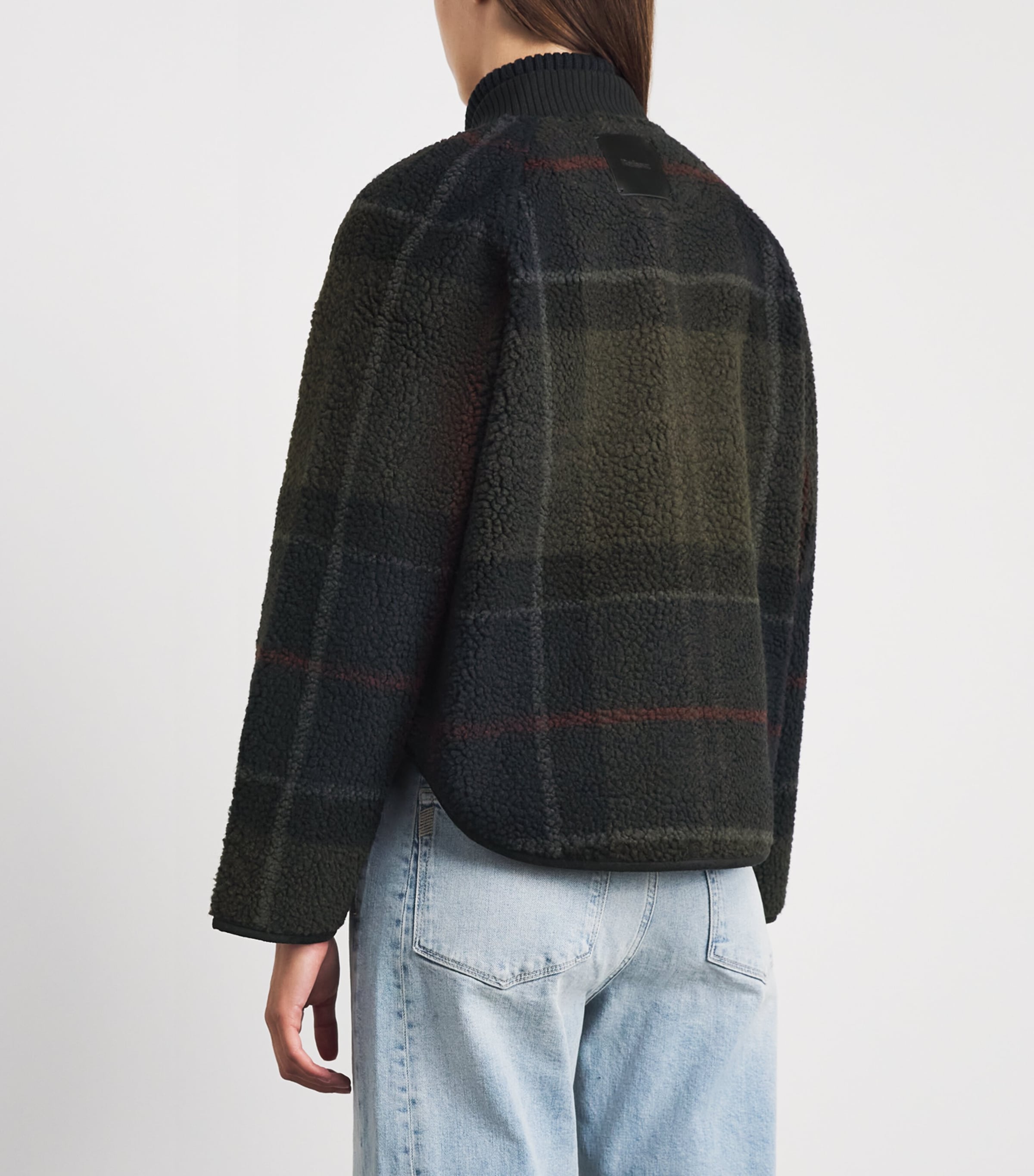 Barbour Womens Fleece Kirklees Jacket Shadow Clasc Tartan Image 5