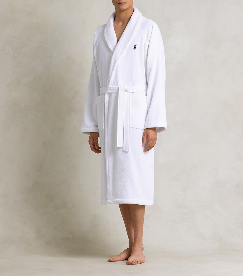 Polo Player Bath Robe WHITE Image 3