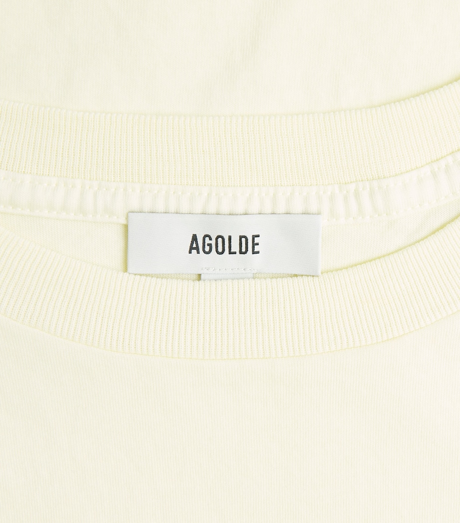 AGOLDE Organic Cotton Adine Shrunken T-Shirt Lemon Drop Image 6