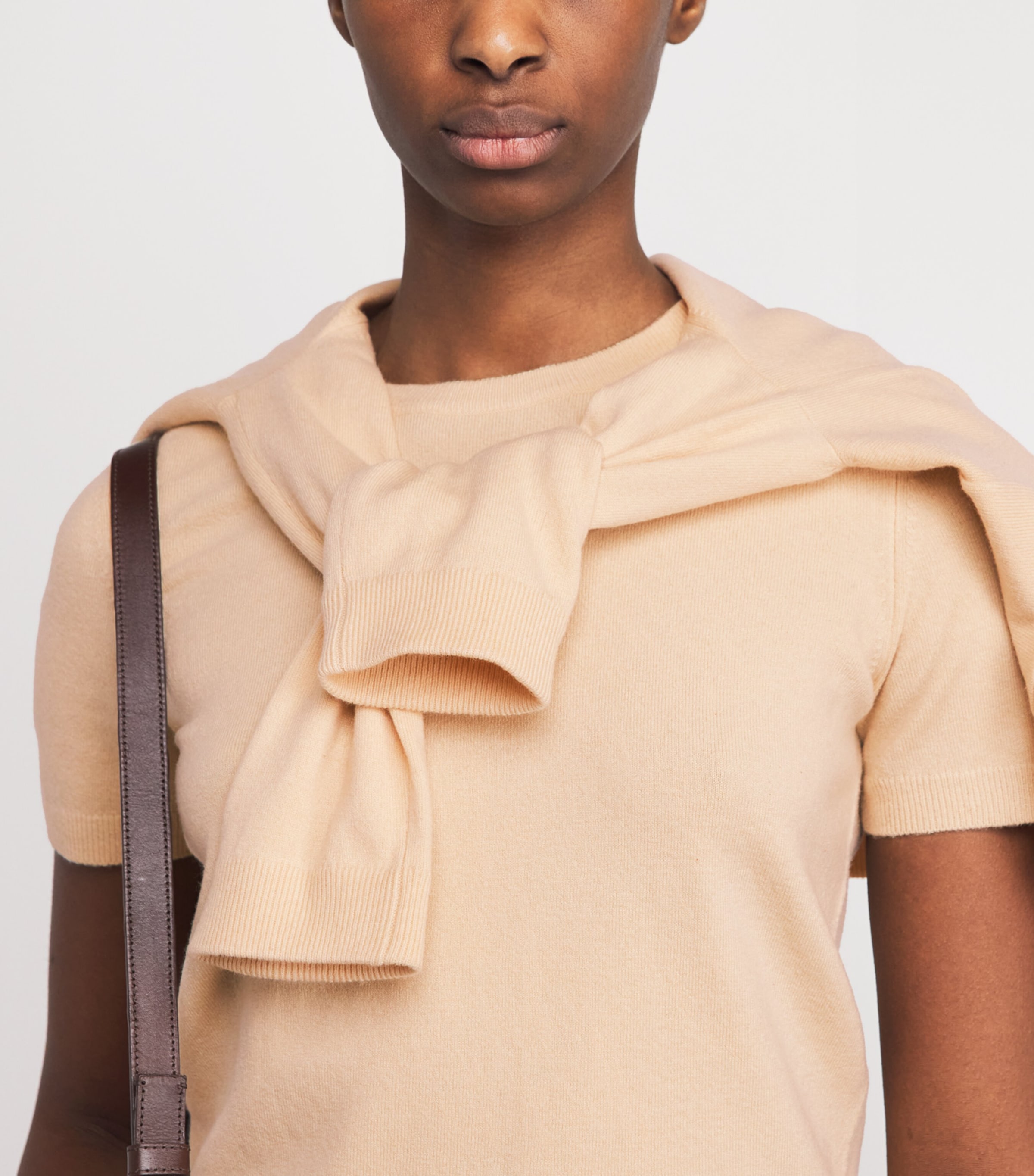 Vince Womens Wool-Blend Short-Sleeve Sweater Chamomile Image 3