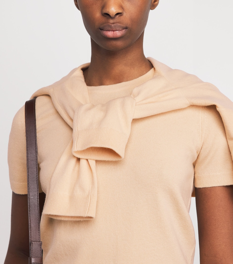 Vince Womens Wool-Blend Short-Sleeve Sweater Chamomile Image 3