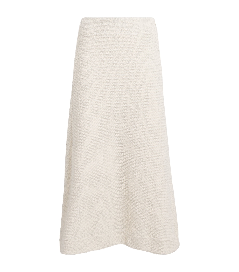 Bouclè A-Line Midi Skirt CREAM Image 1