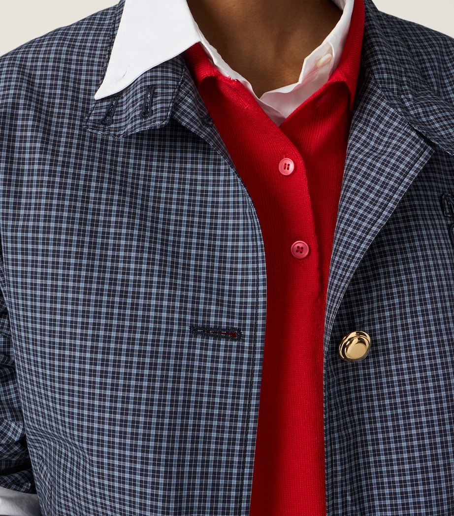Miu Miu Womens Check Blouson Jacket Image 6
